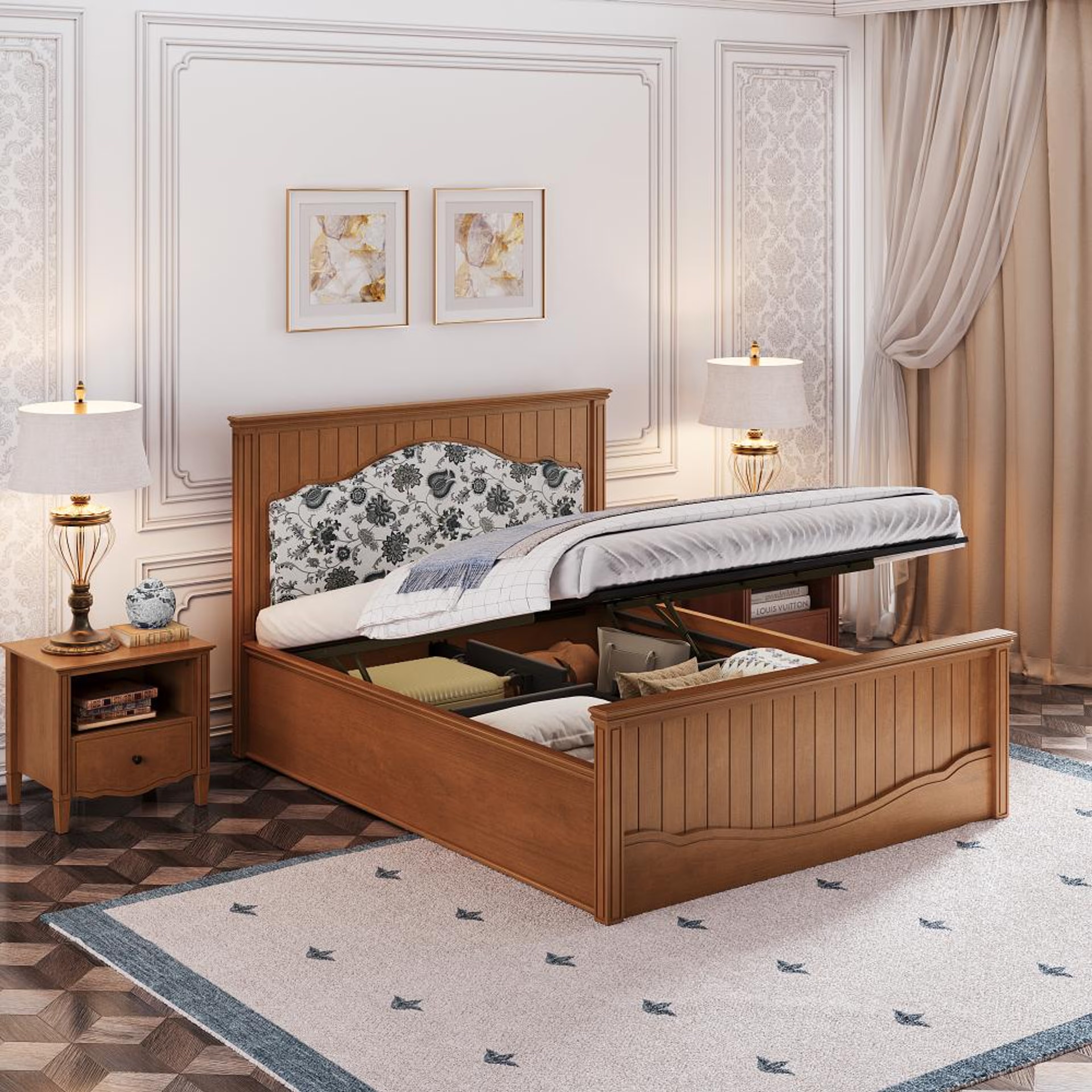 Wakefit Anokhi Queen Hydraulic Storage Bed Queen - 78" x 60\
