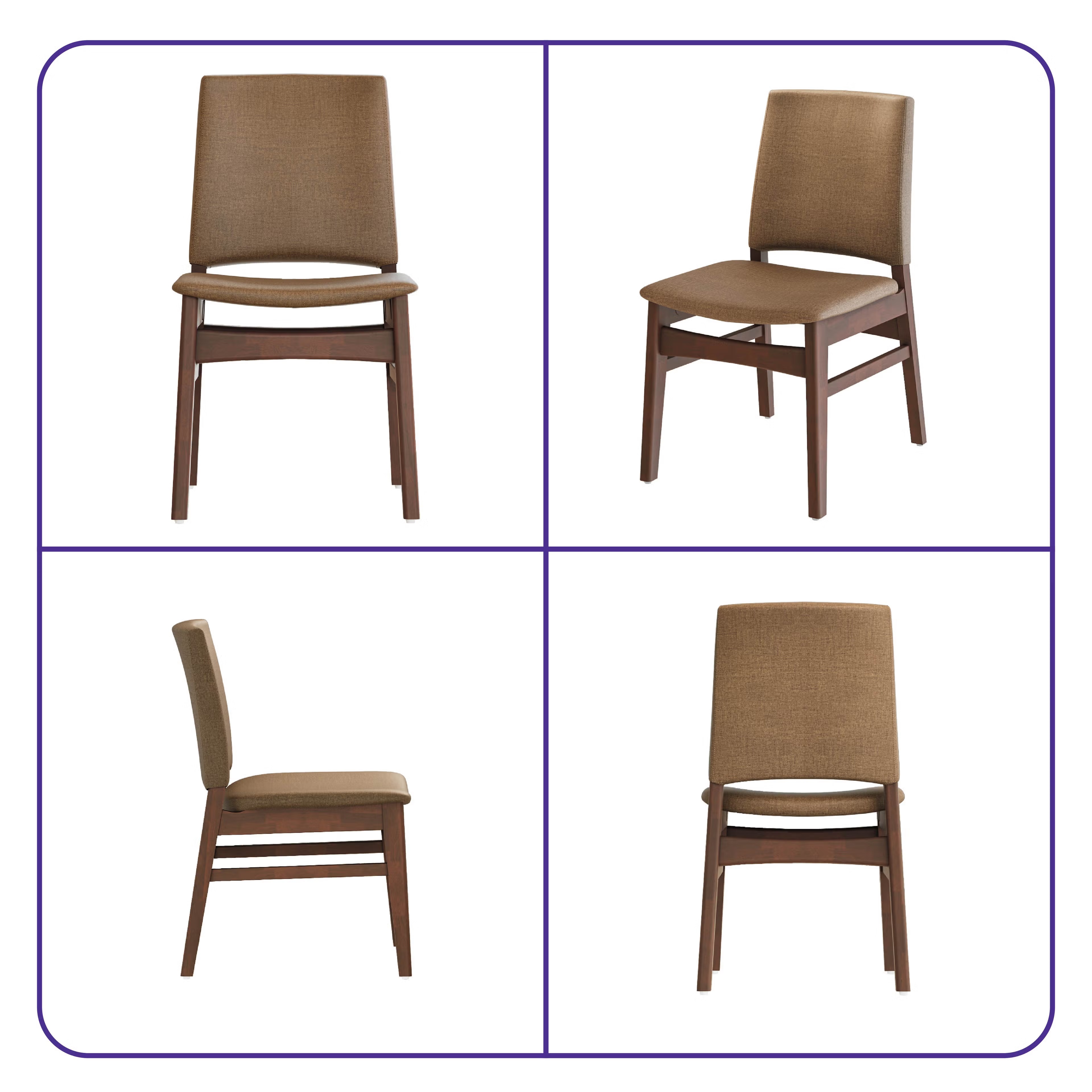 Wakefit Haydie Dining Chair - Mocha Brown Set of 1 Chair, Mocha Brown, Irish Walnut 3 Wakefit Haydie Dining Chair - Mocha Brown Set of 1 Chair, Mocha Brown, Irish Walnut