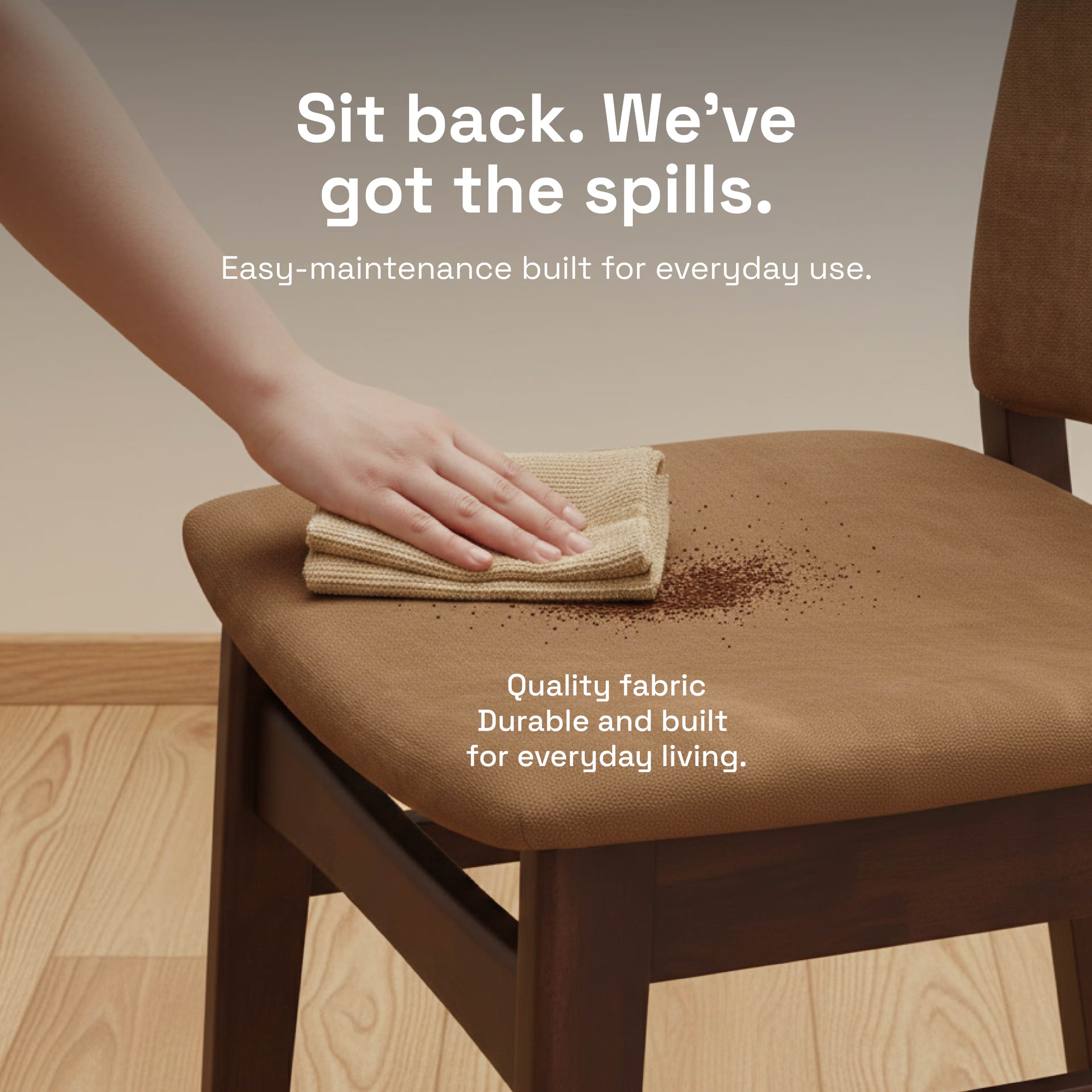 Wakefit Haydie Dining Chair - Napoli Tan Set of 1 Chair, Napoli Tan, Irish Walnut 5 Wakefit Haydie Dining Chair - Napoli Tan Set of 1 Chair, Napoli Tan, Irish Walnut