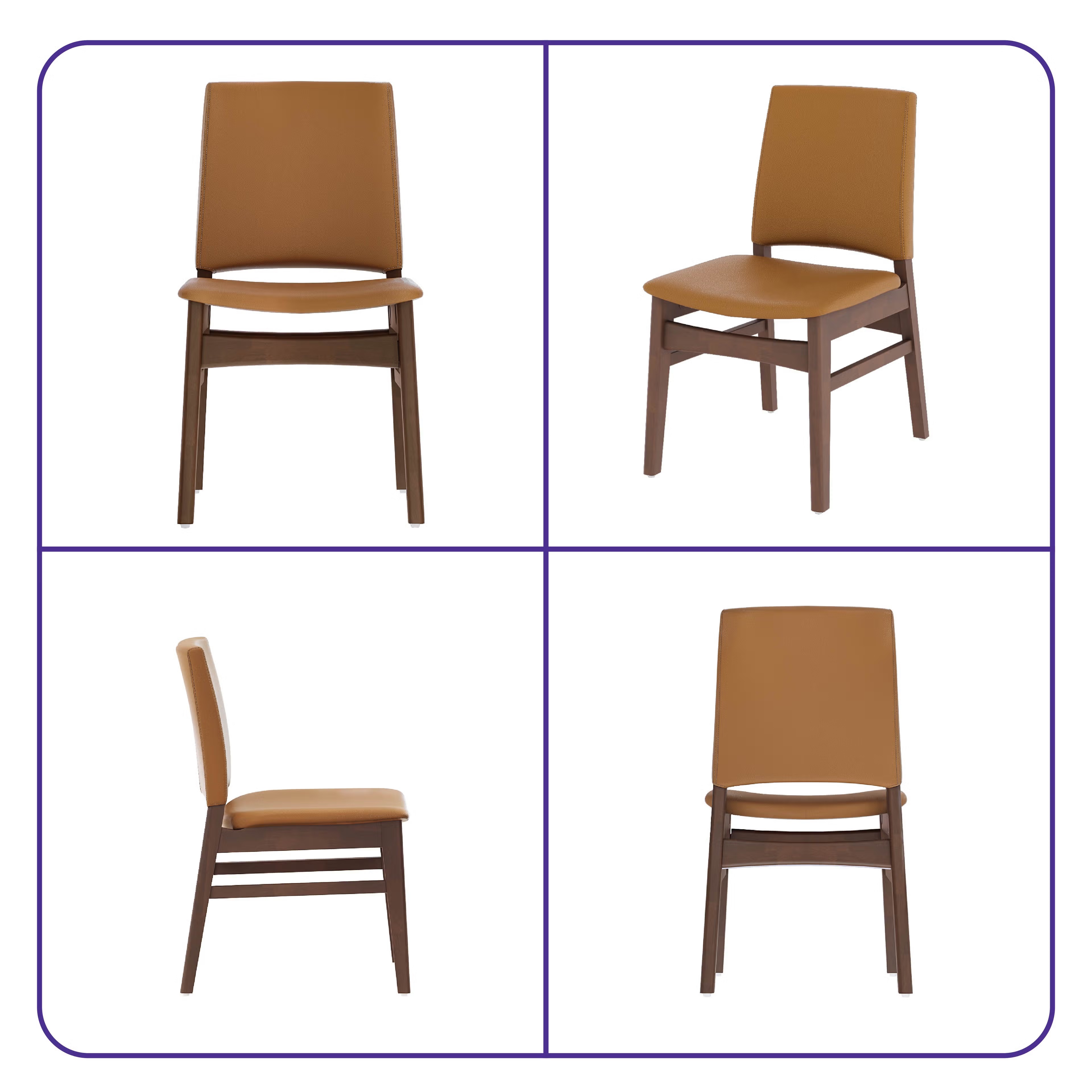 Home 46 Wakefit Haydie Dining Chair - Robin Tan Set of 1 Chair, Robin Tan, Irish Walnut