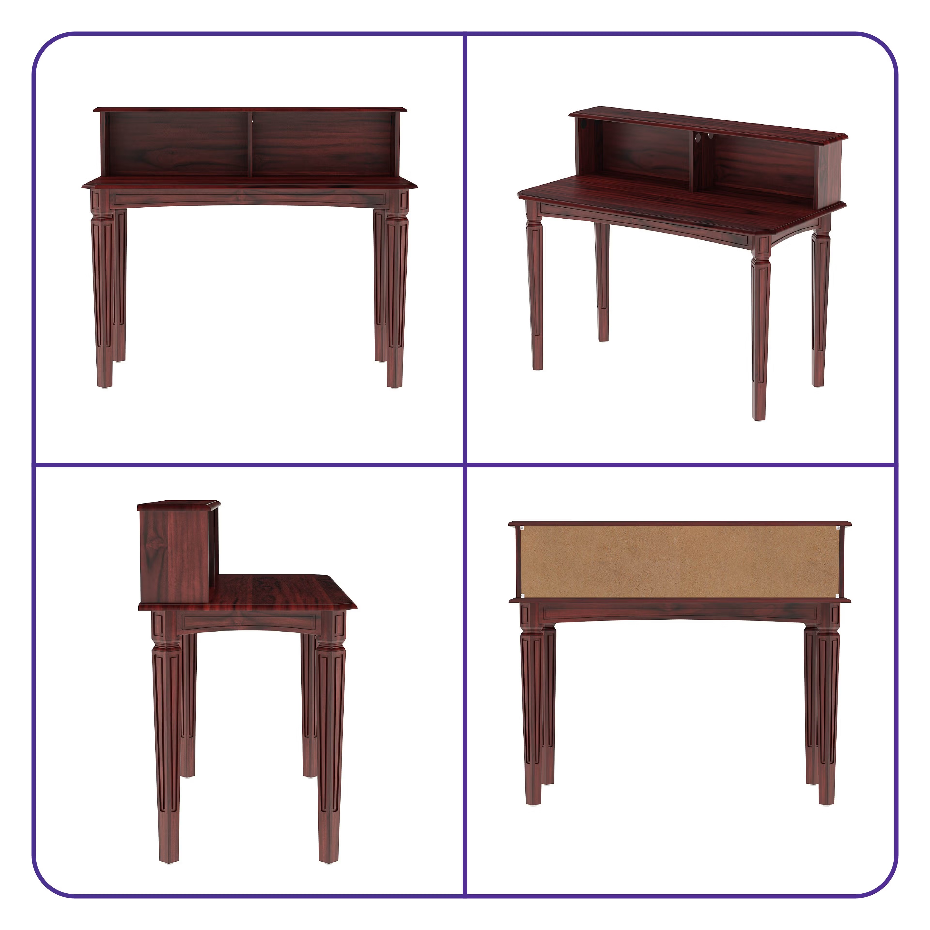 Wakefit Kumen teak wood Study Table with storage With Storage, Ambrosia Teak