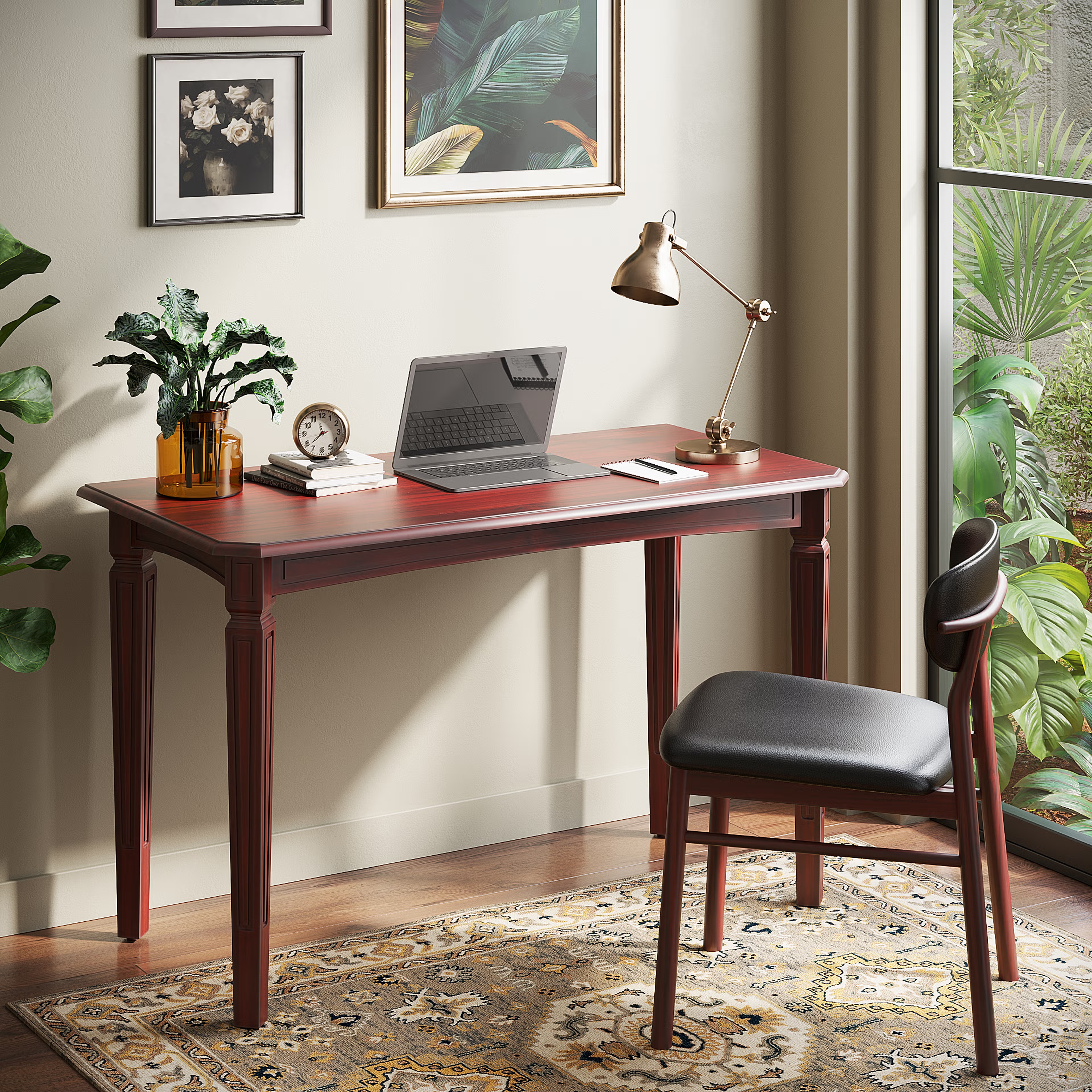 Wakefit Kumen teak wood Study Table Without Storage, Ambrosia Teak