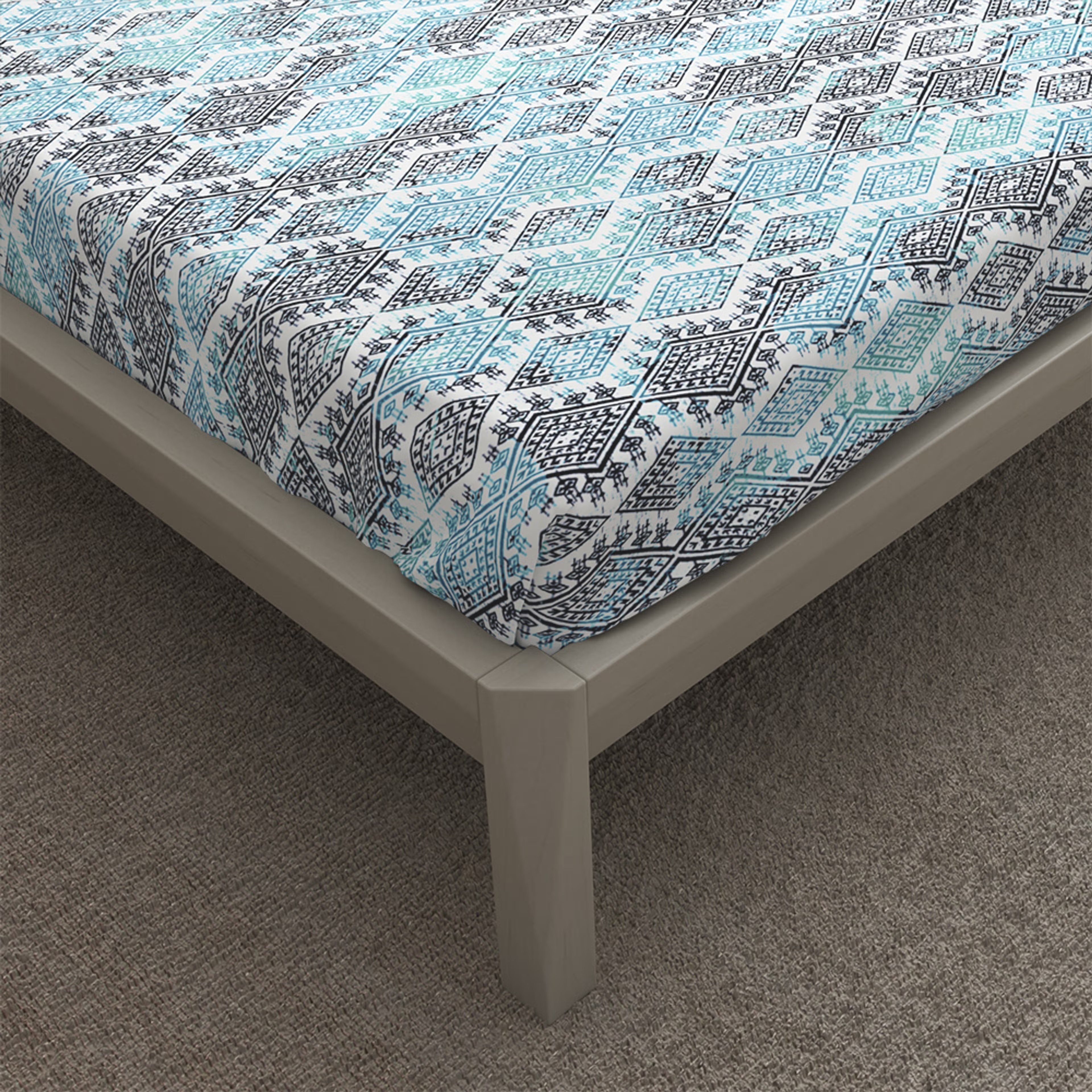 100% Cotton 200 TC Fitted Bedsheet With 1 Pillow Cover | Seher Single - 72" x 36 4 100% Cotton 200 TC Fitted Bedsheet With 1 Pillow Cover | Seher Single - 72" x 36\
