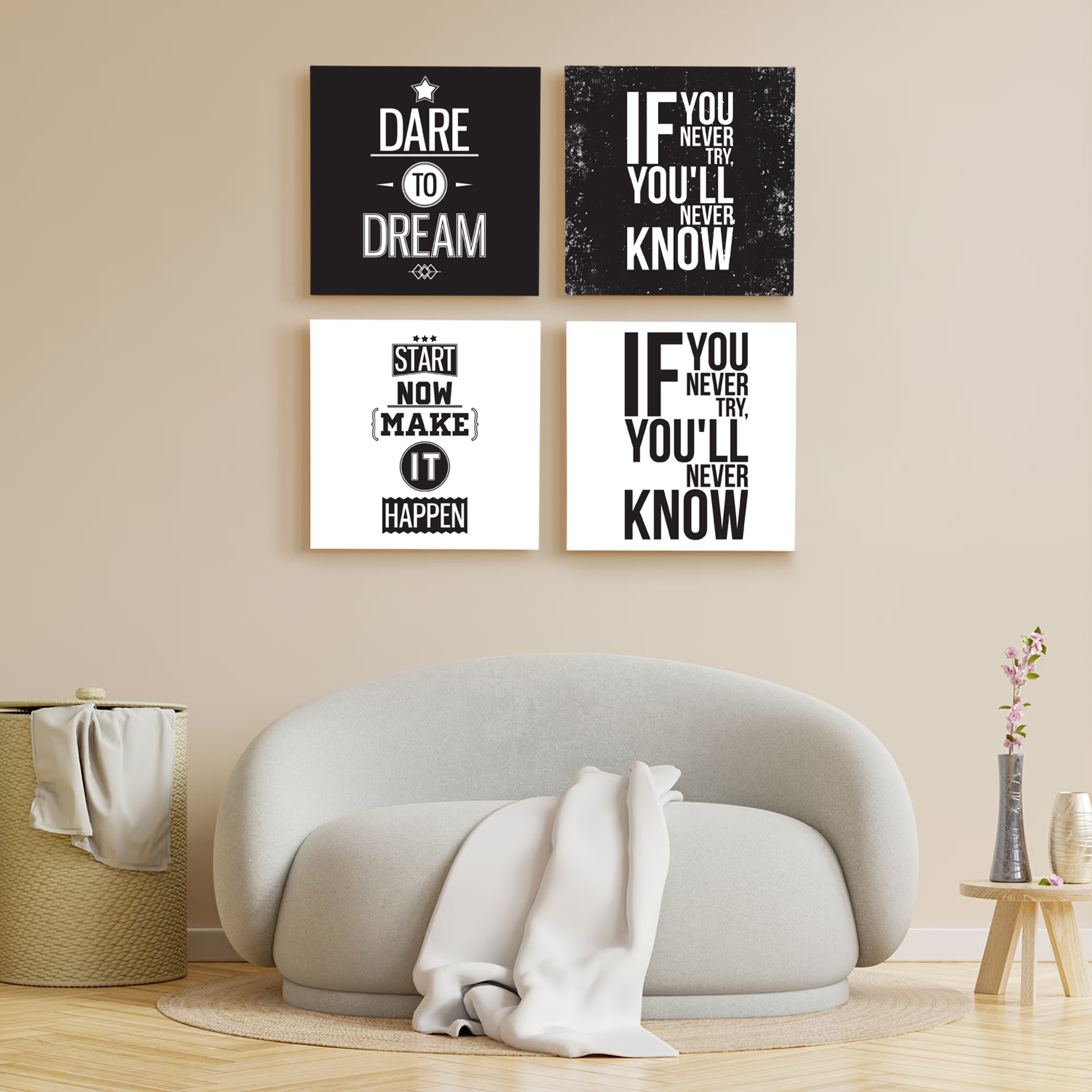 Home 40 Inspiration Quartet Vinyl Set of 4 (8.5X8.5) Inch Vinyl, 8.5X8.5 inch, Set of 4