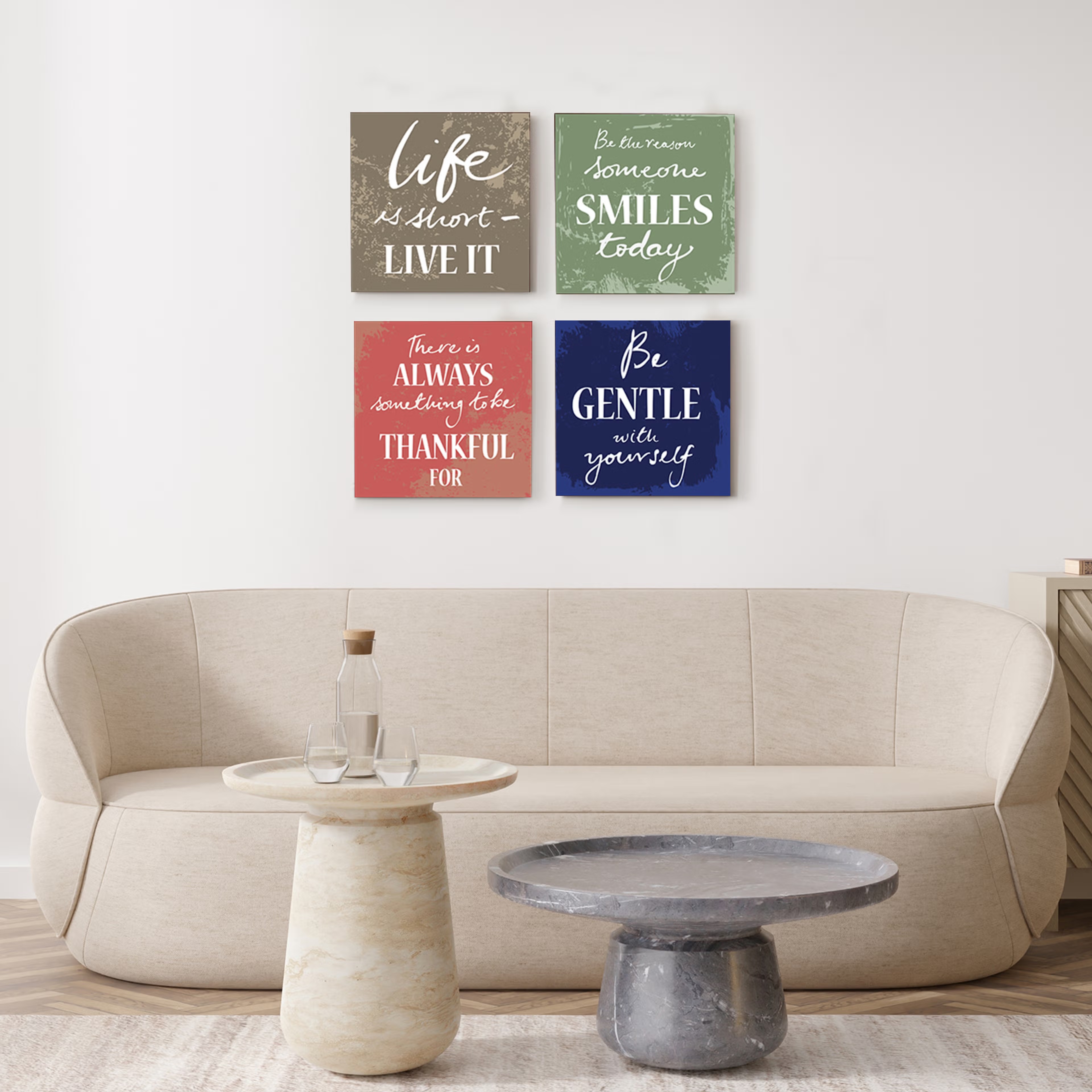 Carpe Diem Quote Vinyl Set of 4 (11X11) Inch Vinyl, 11X14 inch, Set of 4