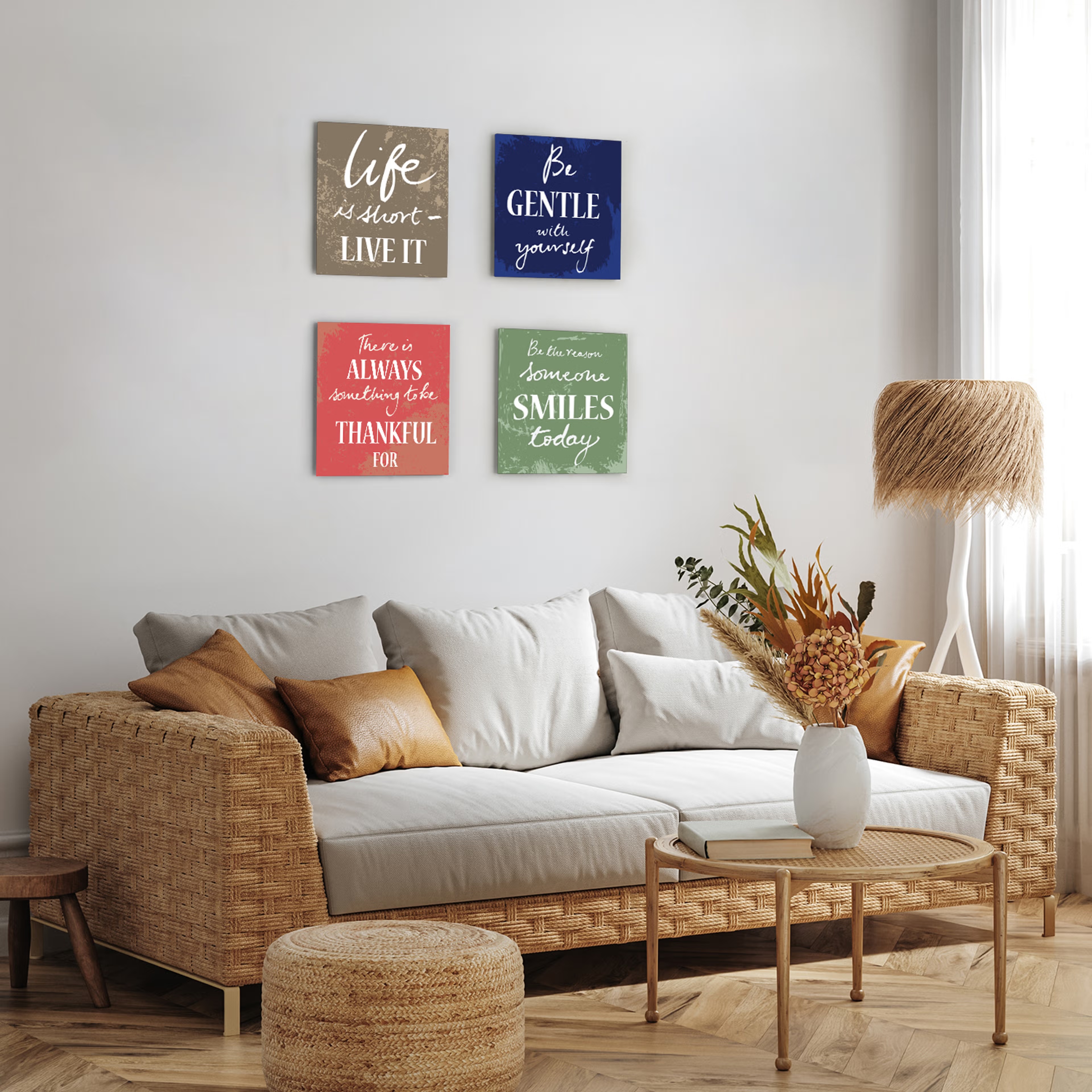 Carpe Diem Quote Vinyl Set of 4 (11X11) Inch Vinyl, 11X14 inch, Set of 4