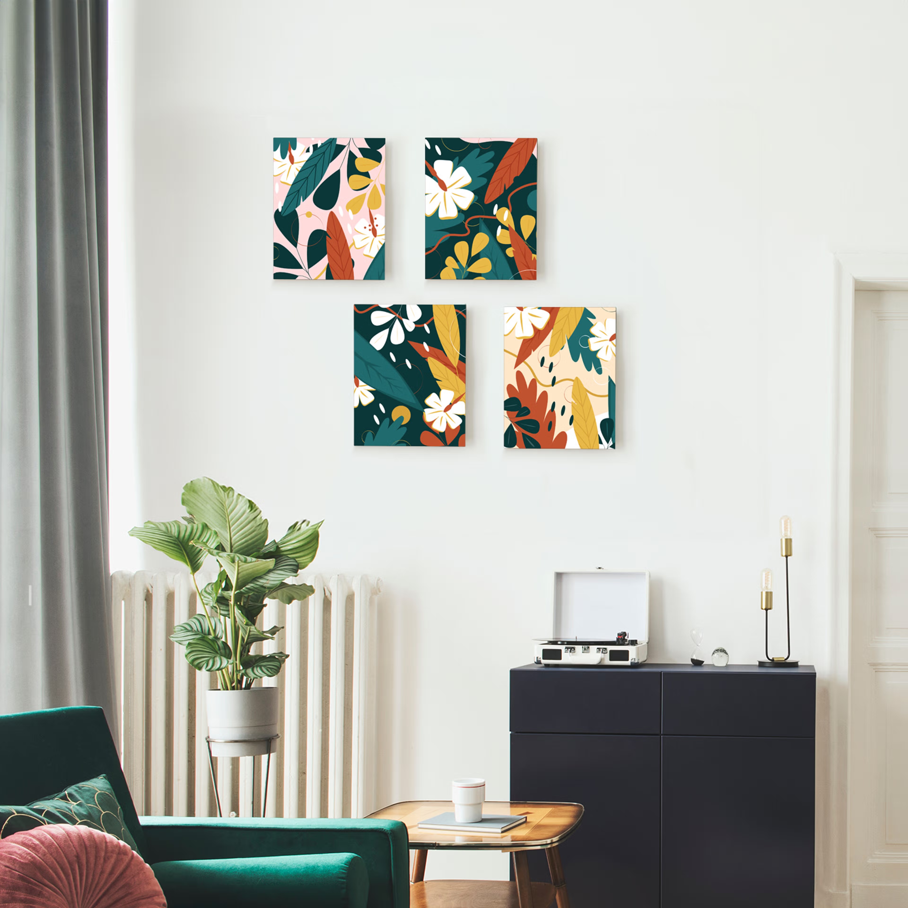 Nature's Whisper Vinyl Set of 4 (11X14) Inch Vinyl, 11X14 inch, Set of 4
