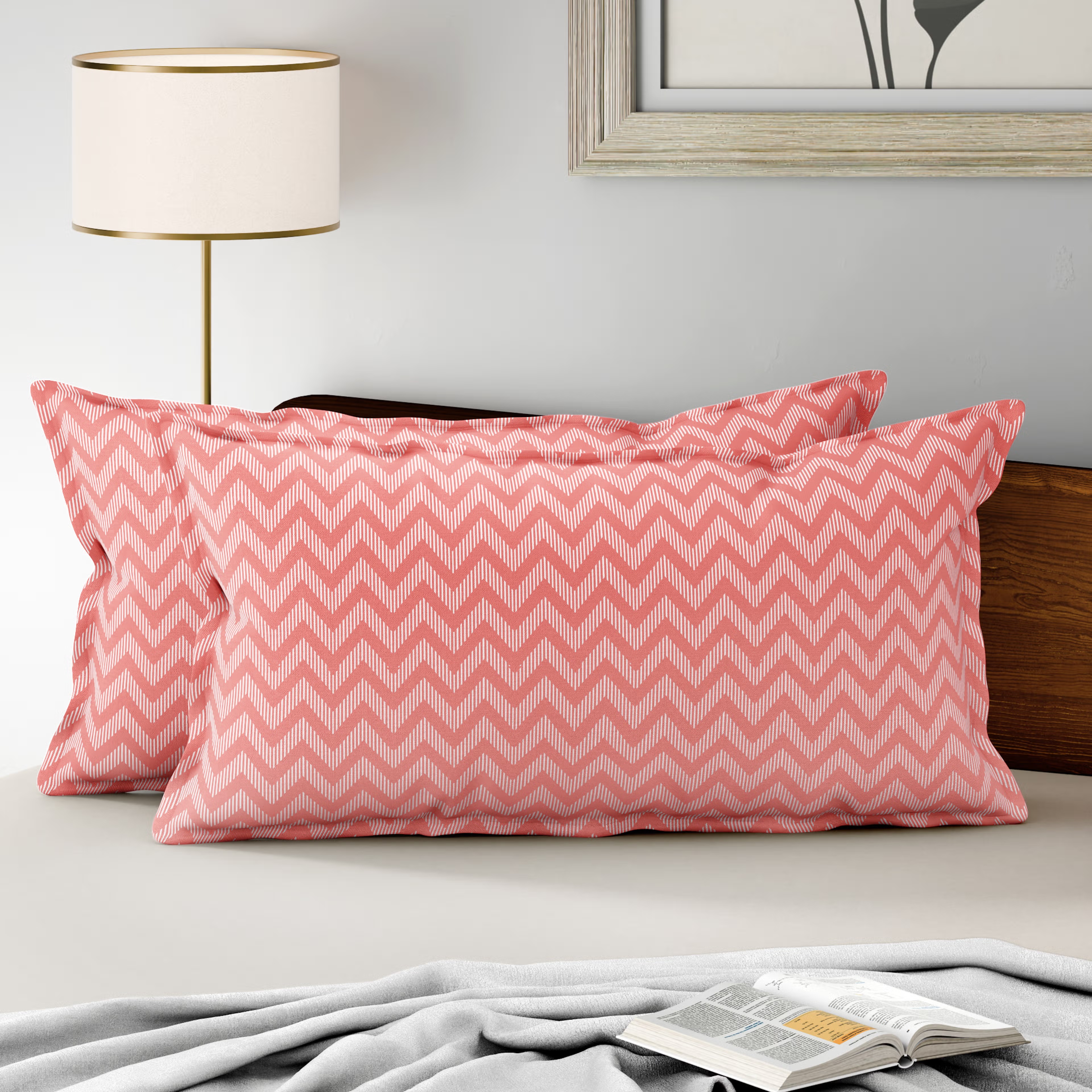 100% Cotton Pillow Cover | King Size 36x19 Inch | Set Of 2 | 160 TC | Bekky Large, Set of 2, Cotton, Bekky