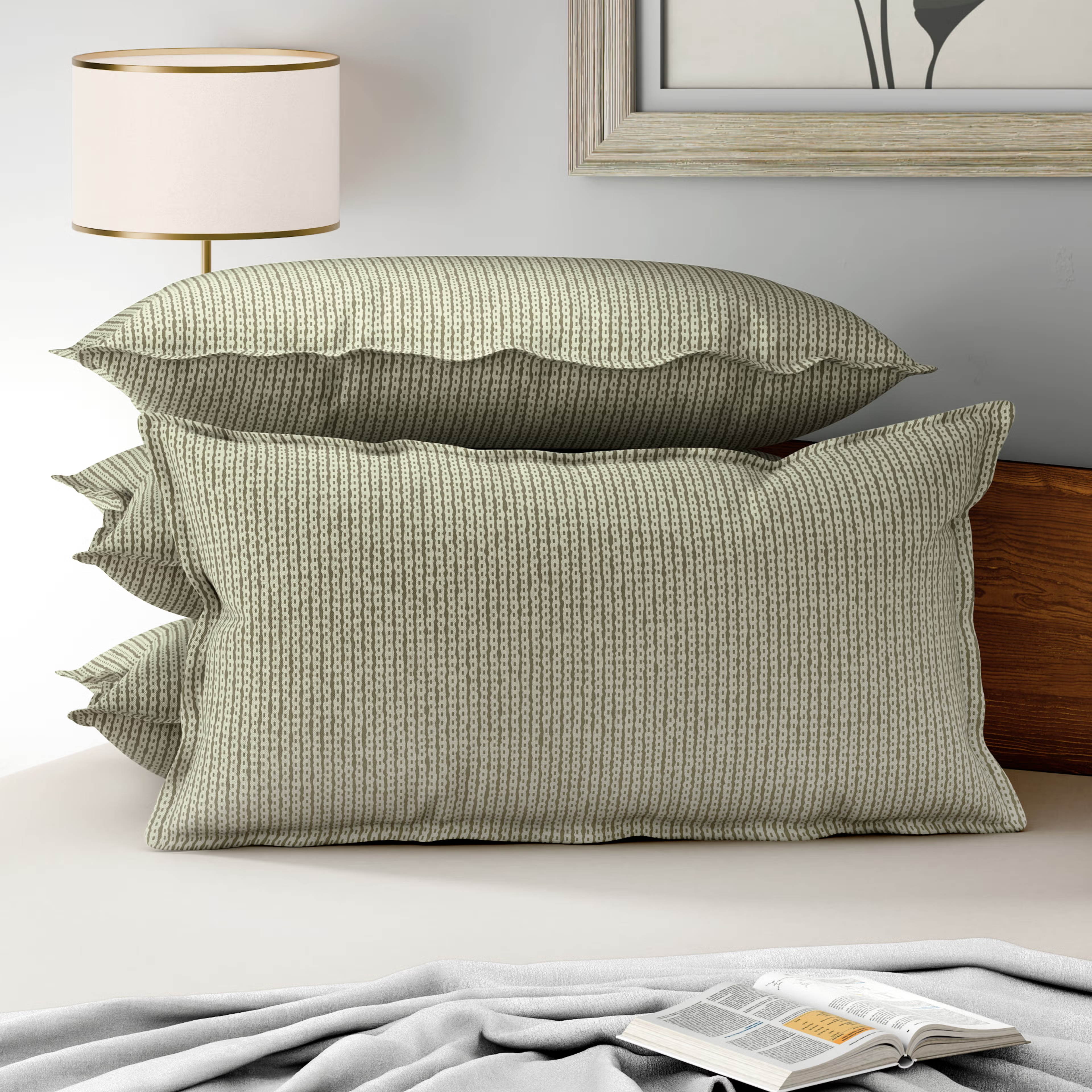 Home 36 100% Cotton Pillow Cover | King Size 36x19 Inch | Set Of 4 | 160 TC | Buffey Large, Set of 4, Cotton, Buffey