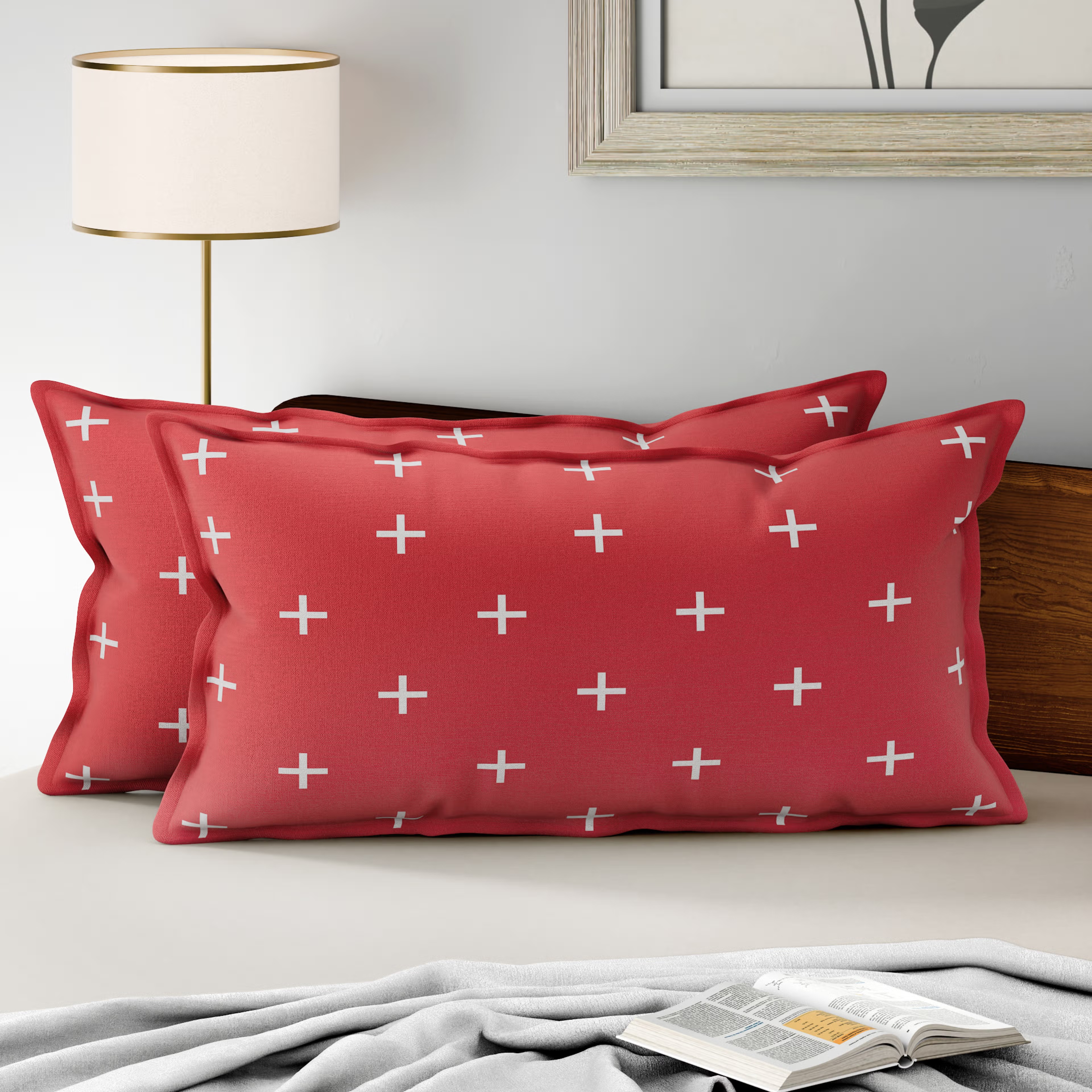 100% Cotton Pillow Cover | King Size 36x19 Inch | Set Of 2 | 160 TC | Color Play Large, Set of 2, Cotton, Colour Play