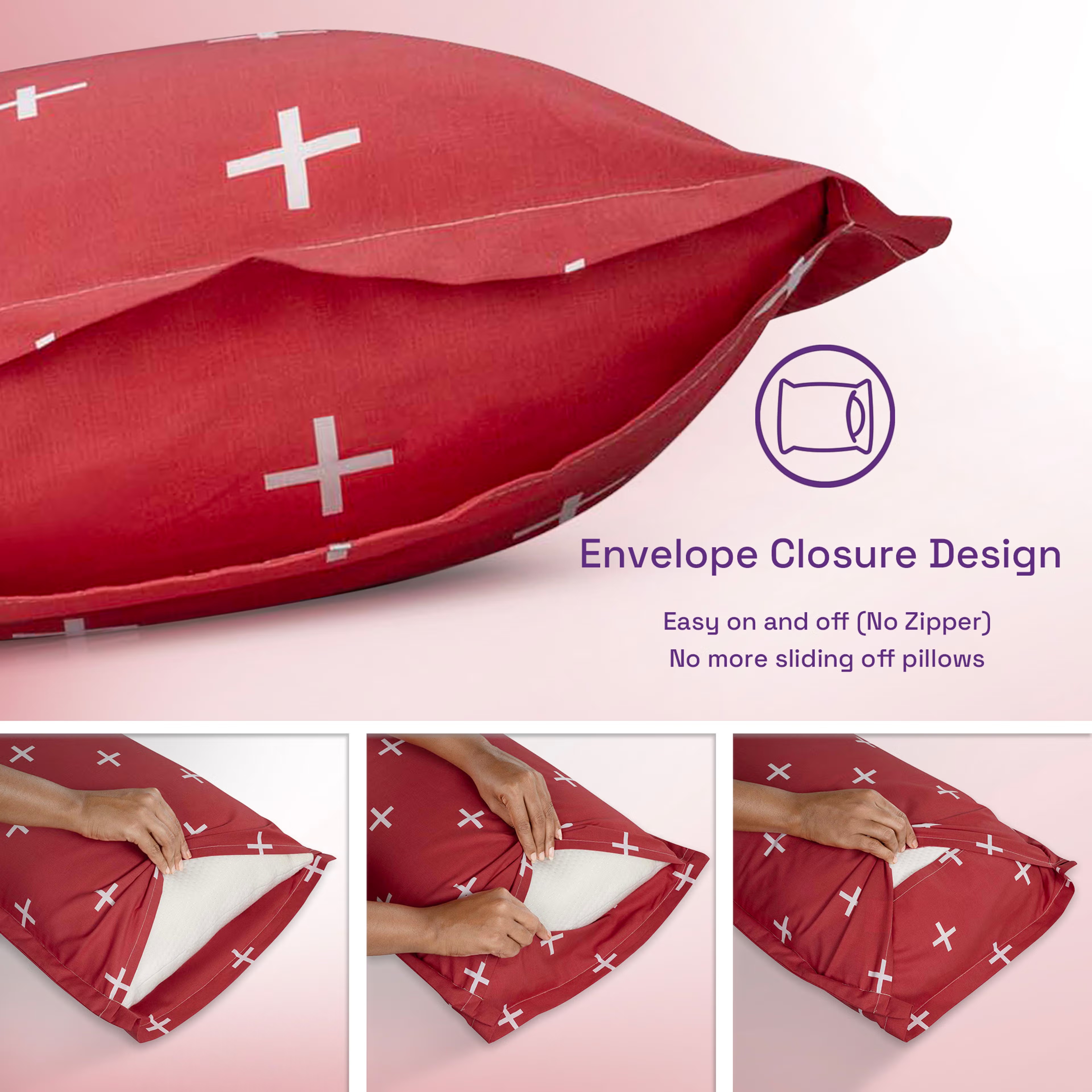 Home 45 100% Cotton Pillow Cover | King Size 36x19 Inch | Set Of 4 | 160 TC | Color Play Large, Set of 4, Cotton, Colour Play