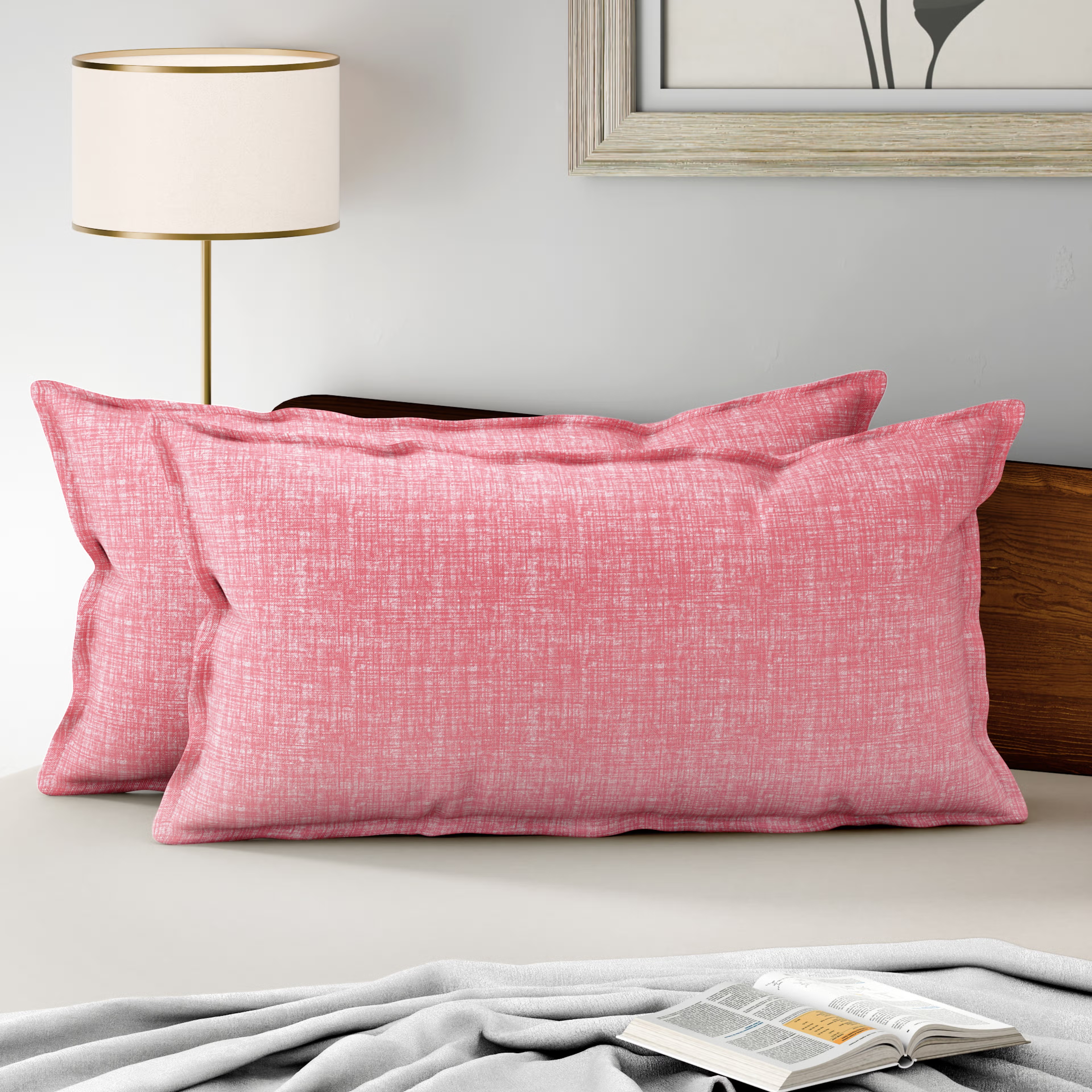 Home 31 100% Cotton Pillow Cover | King Size 36x19 Inch | Set Of 2 | 160 TC | Florenza Large, Set of 2, Cotton, Florenza