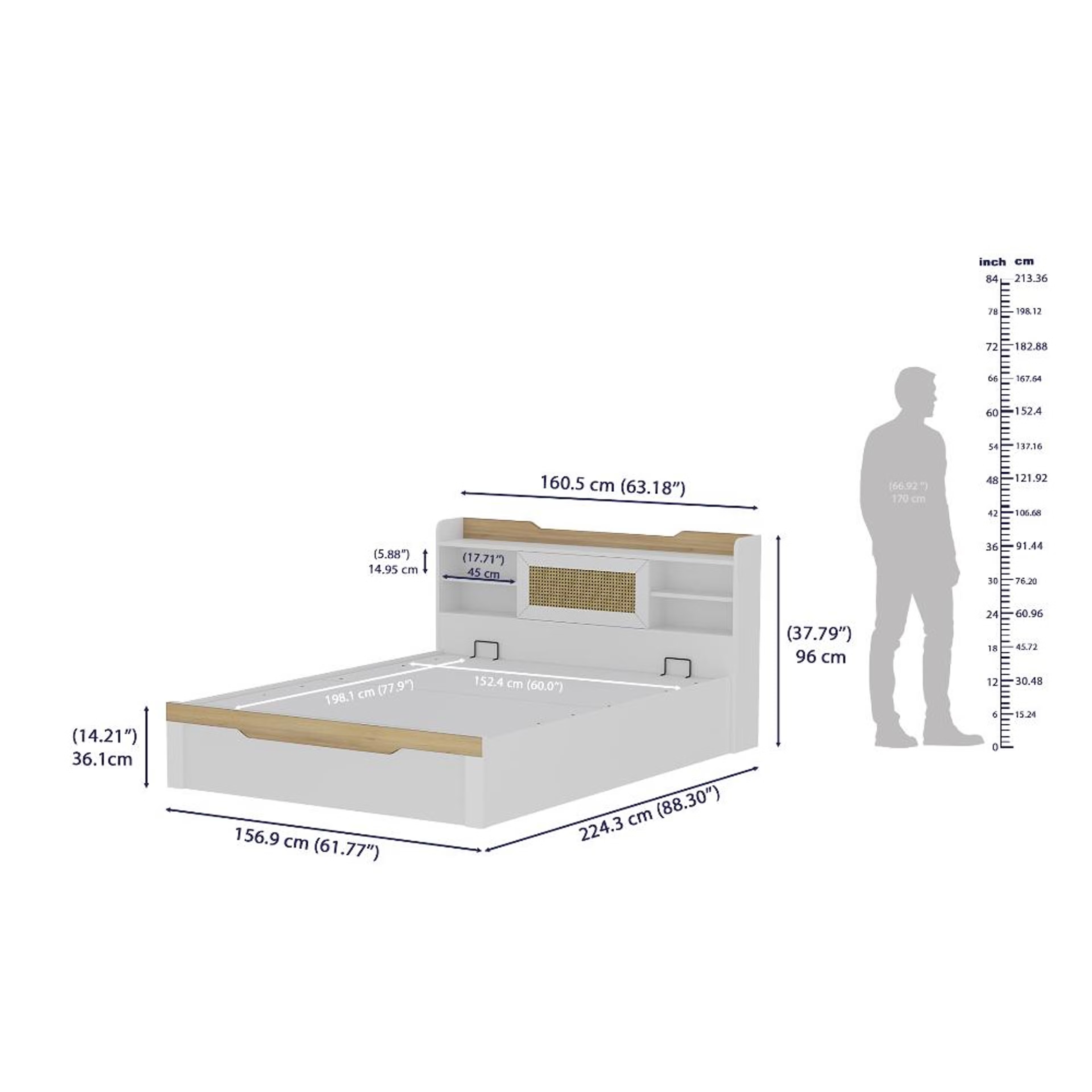 Wakefit Halos Queen Storage Engineered Wood Bed with Hydraulic mechanism Queen - 78" x 60 8 Wakefit Halos Queen Storage Engineered Wood Bed with Hydraulic mechanism Queen - 78" x 60\