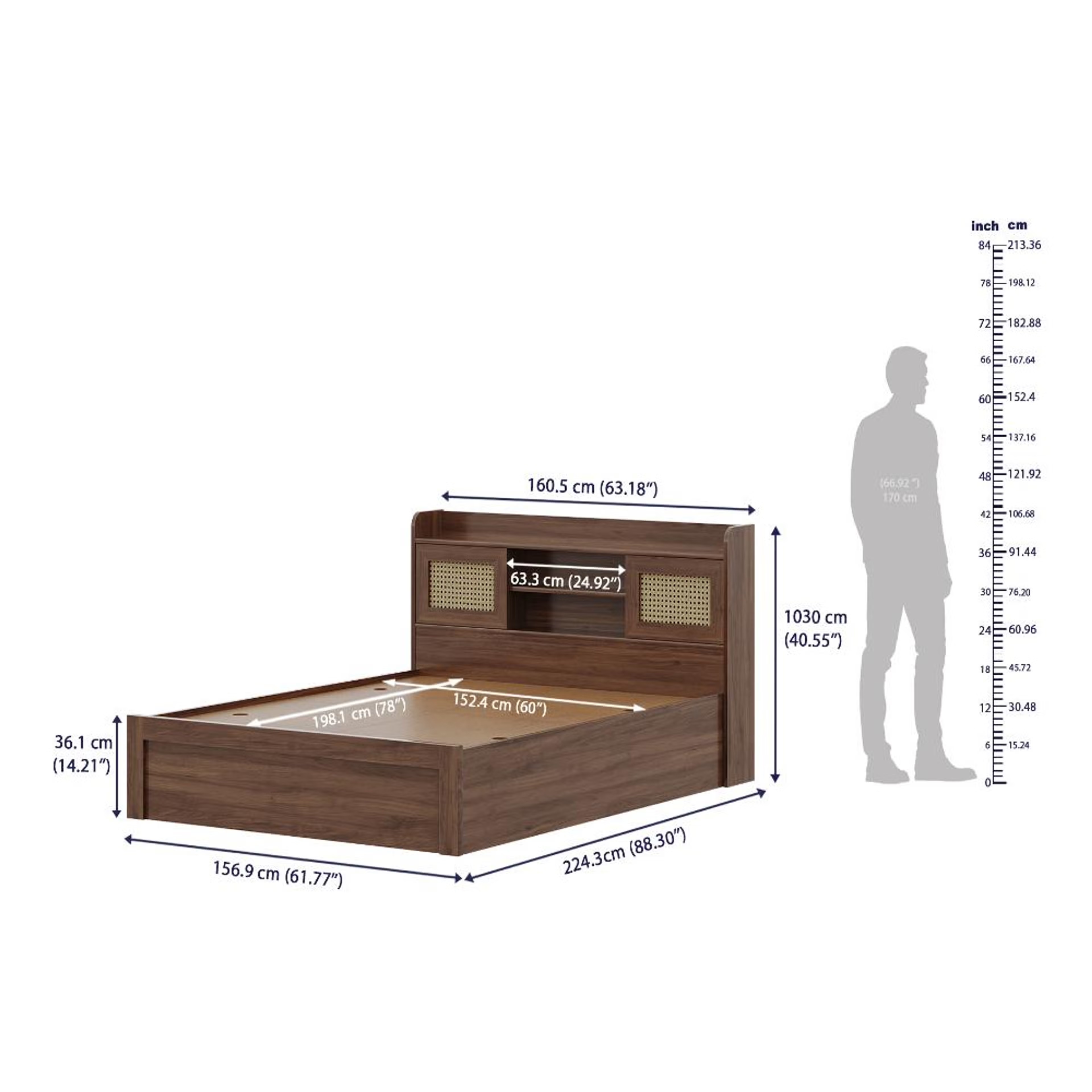 Wakefit Tesser Queen Engineered Wood Bed with Storage Queen - 78" x 60 8 Wakefit Tesser Queen Engineered Wood Bed with Storage Queen - 78" x 60\