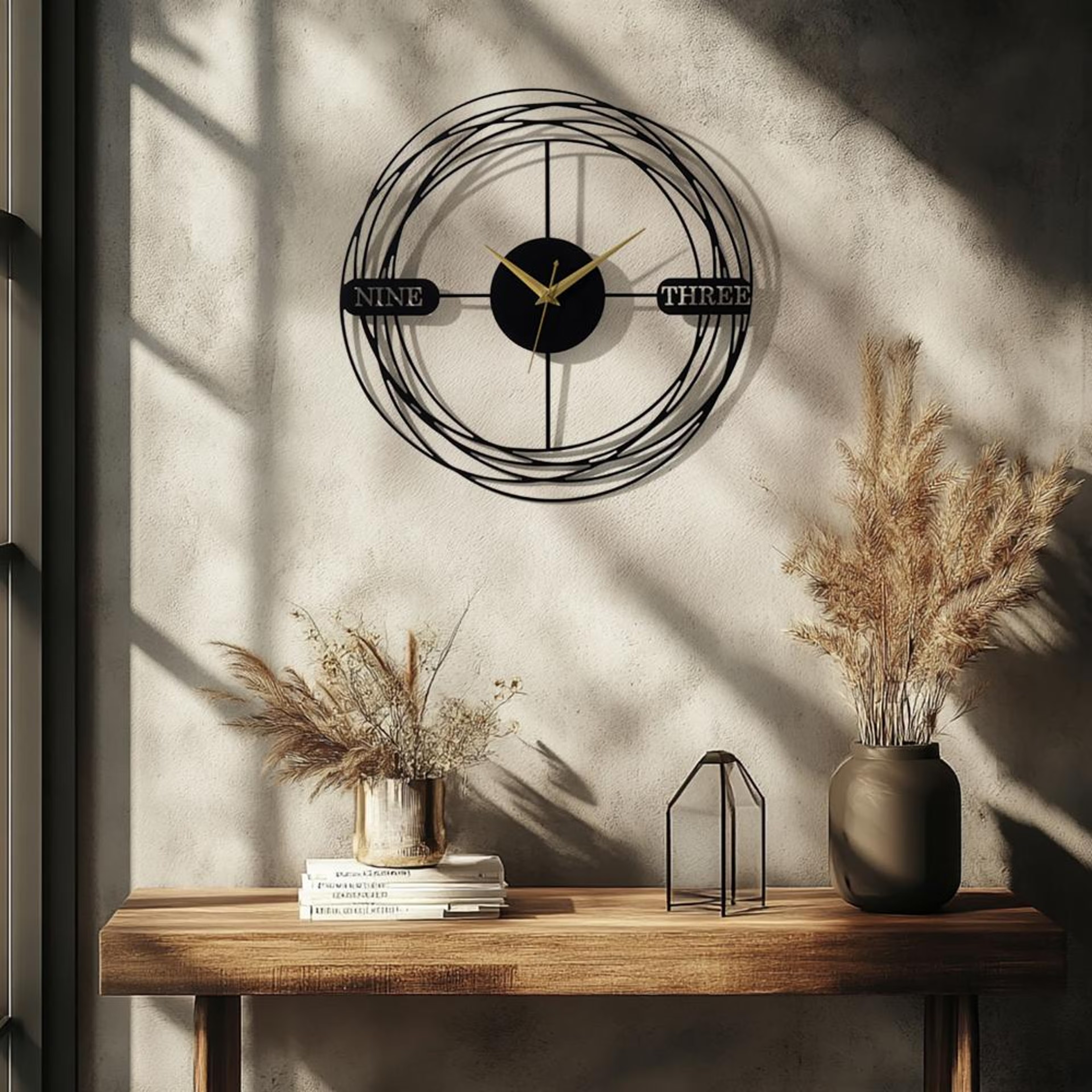 Metal Analog Wall Clock Big | 20 Inch | Laser Cut Abstract Home Decor & Gifting Option | For Living Room Study Bedroom & Office Decor | Nebula Metal Wall Clock D500 500 MM, Black