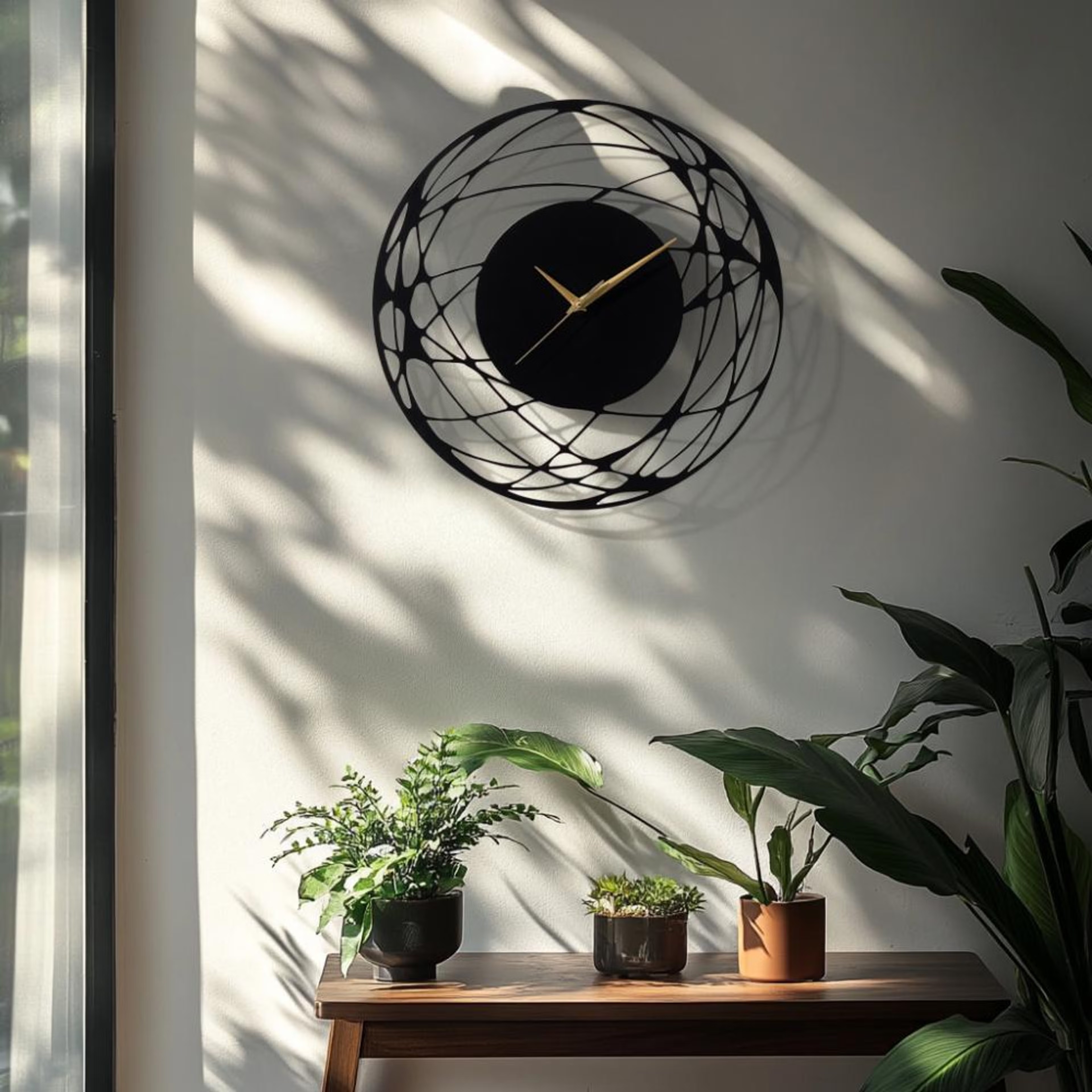 Metal Analog Wall Clock Medium | 16 Inch | Laser Cut Abstract Home Decor & Gifting Option | For Living Room Study Bedroom & Office Decor | Astralis Metal Wall Clock D400 400 MM, Black