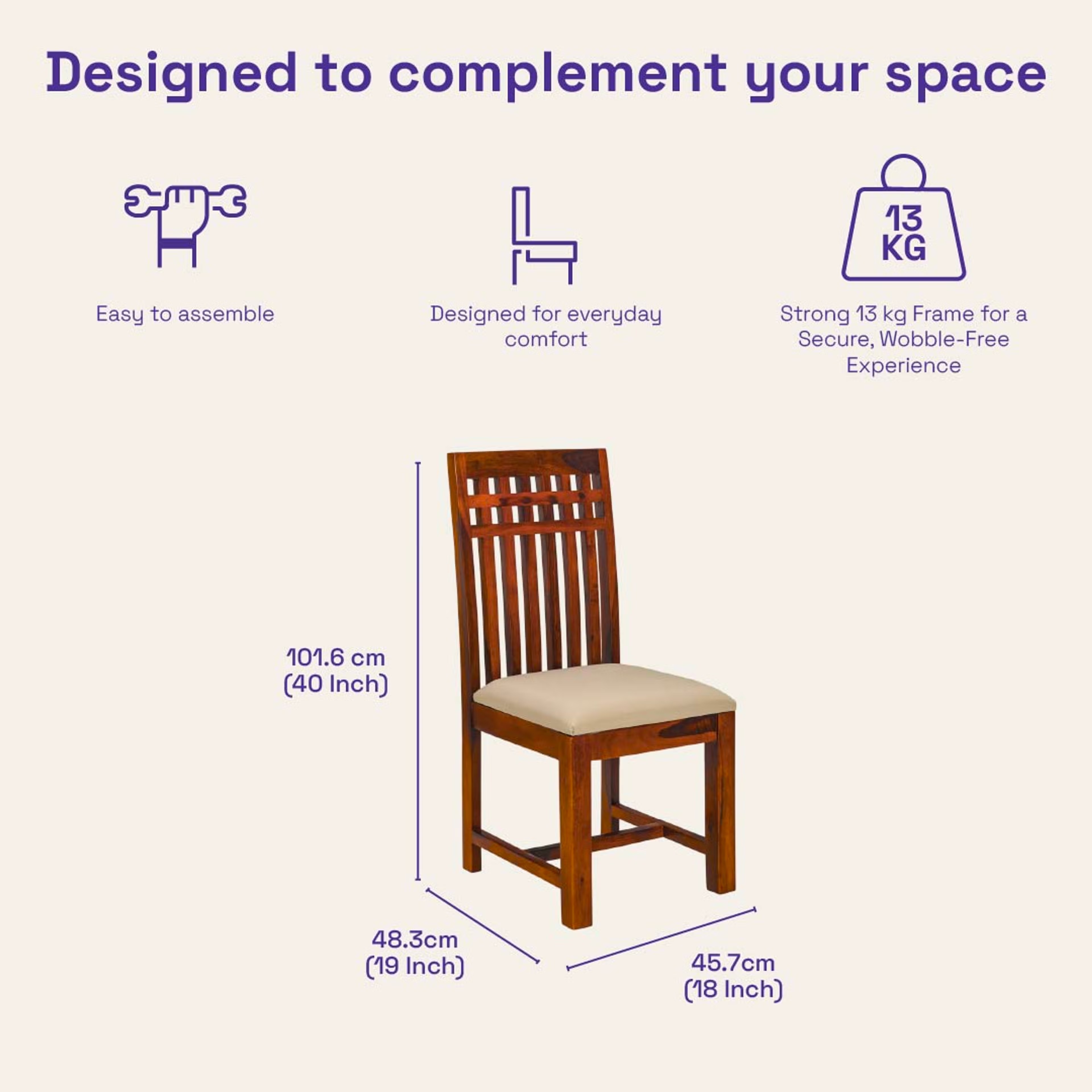 Wakefit Nuvetta Sheesham Wood 6 Seater Dining Set 6 Seater Table with Chair, Natural Sheesham 12 Wakefit Nuvetta Sheesham Wood 6 Seater Dining Set 6 Seater Table with Chair, Natural Sheesham