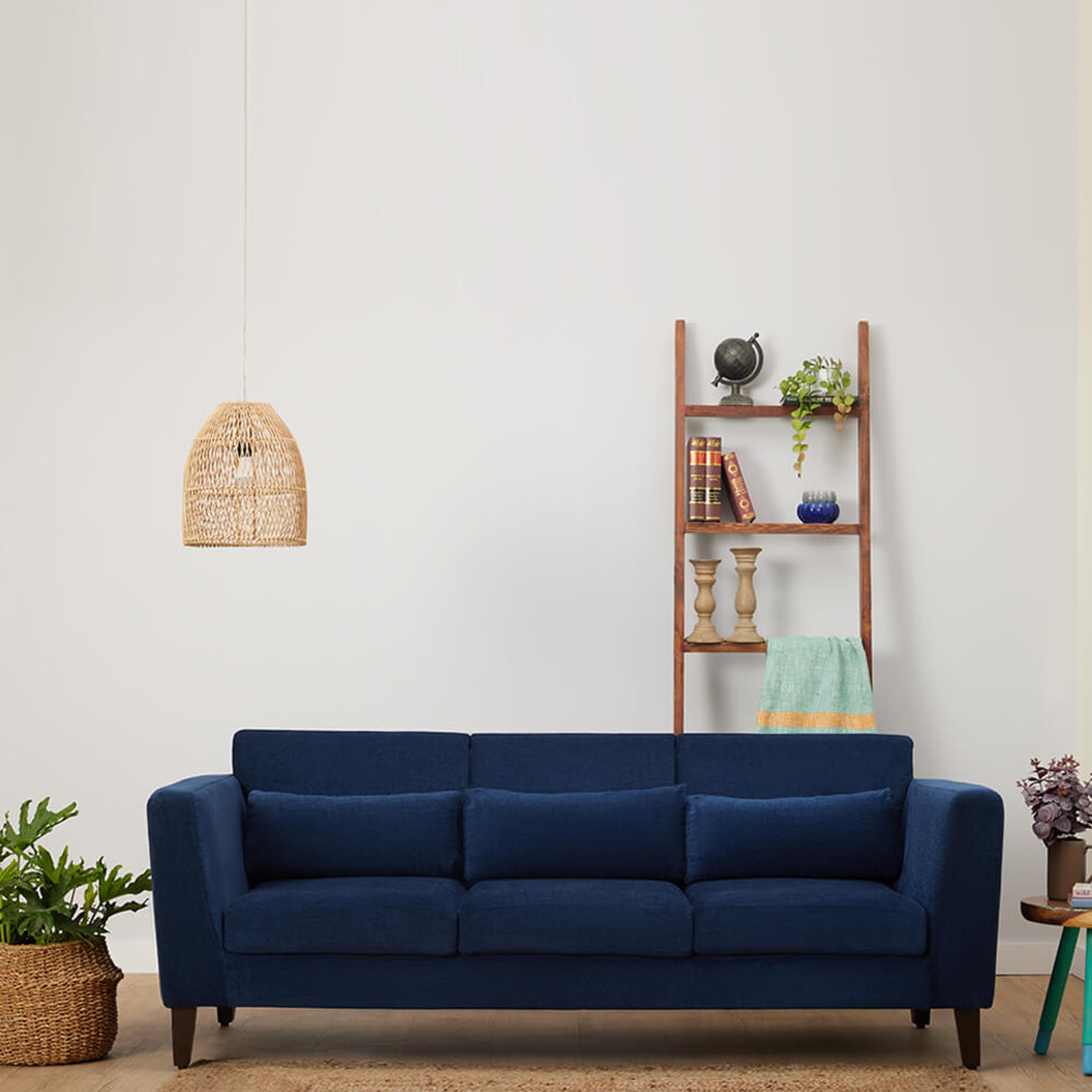 Wakefit SnoozePro Sofa - Three Seater Regular, 3 Seater, Cobalt Blue