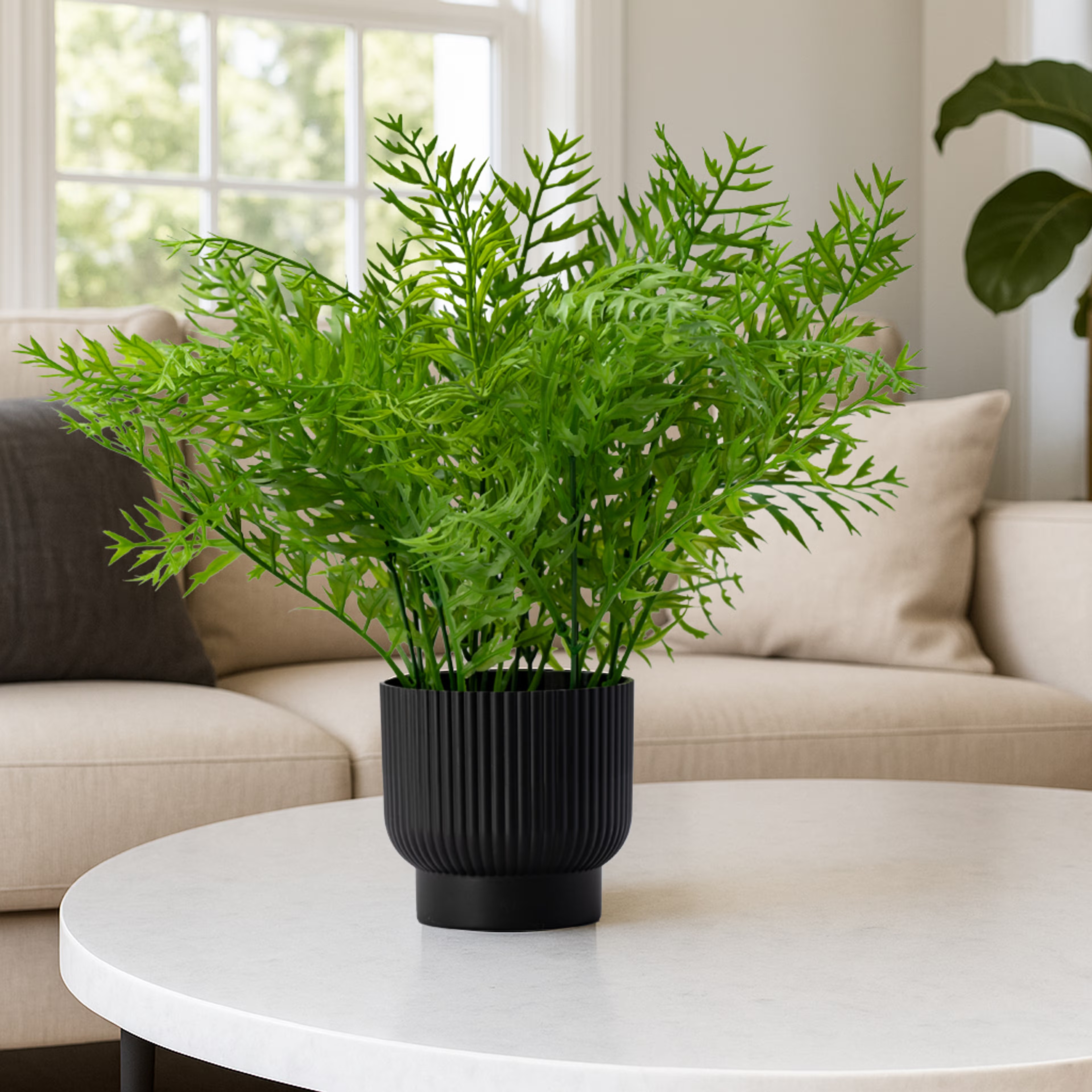 Table Top Artificial Plant with Plastic Pot | Indoor & Outdoor Decor Item | Ideal for Coffee Tables, Office Desks, Shelves & Patio | 9 Inch Plant | Yulora Artificial Plant Plastic, Set of 1, Green