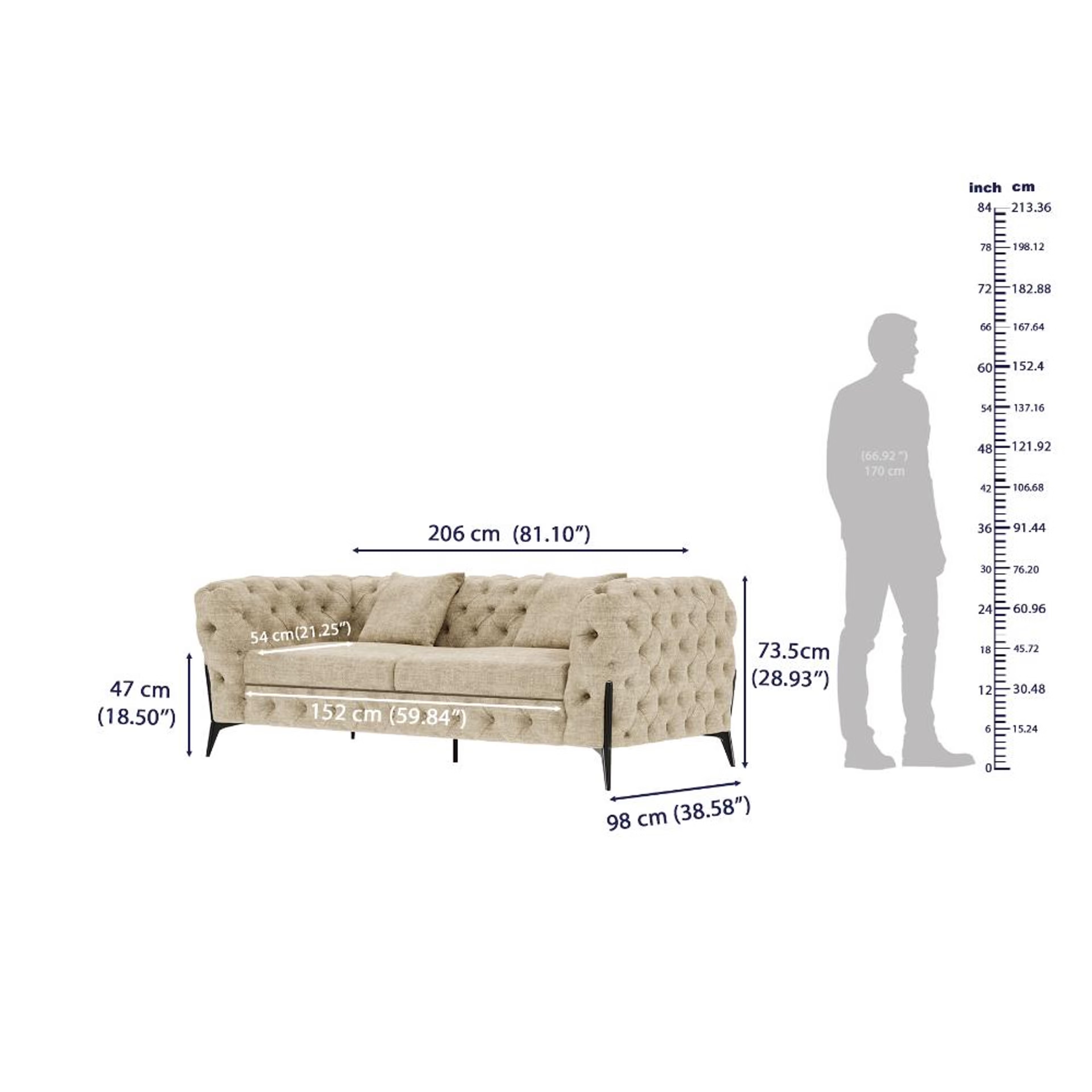 Wakefit Capri Sofa - Two Seater Regular, Two Seater, Beige 9 Wakefit Capri Sofa - Two Seater Regular, Two Seater, Beige