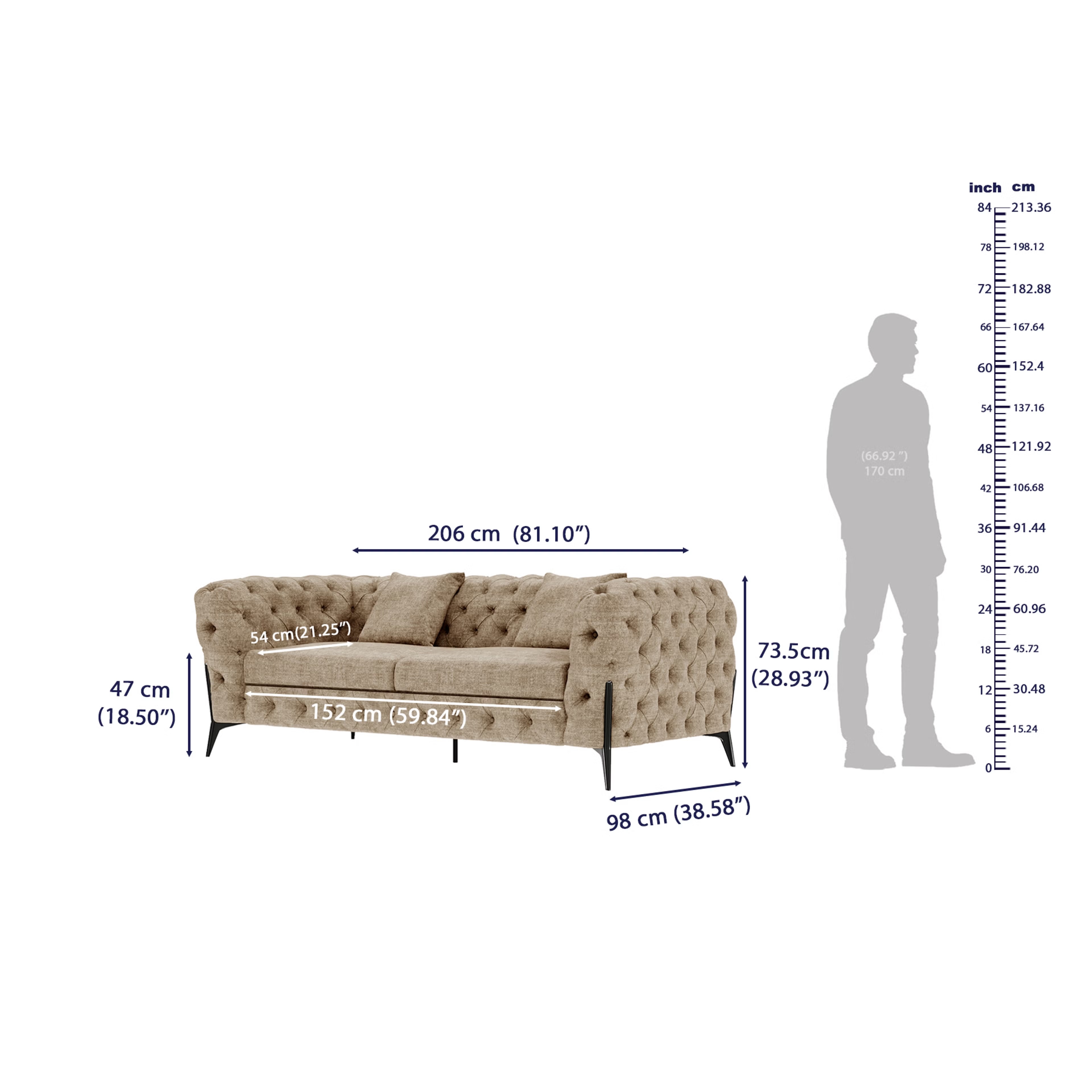 Wakefit Capri Sofa - Two Seater Regular, Two Seater, Taupe 9 Wakefit Capri Sofa - Two Seater Regular, Two Seater, Taupe