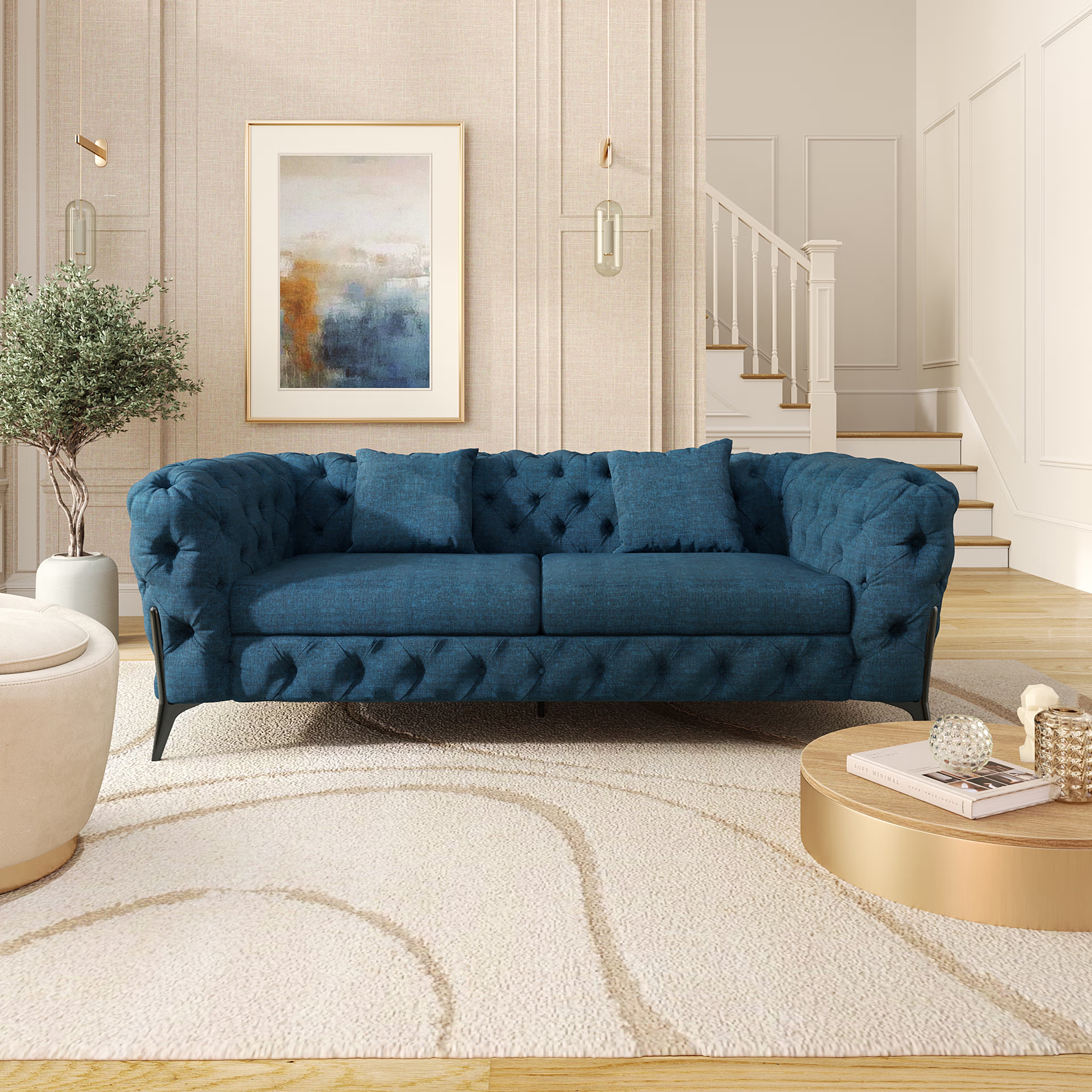 Home 34 Wakefit Capri Sofa - Two Seater Regular, Two Seater, Deep Ocean