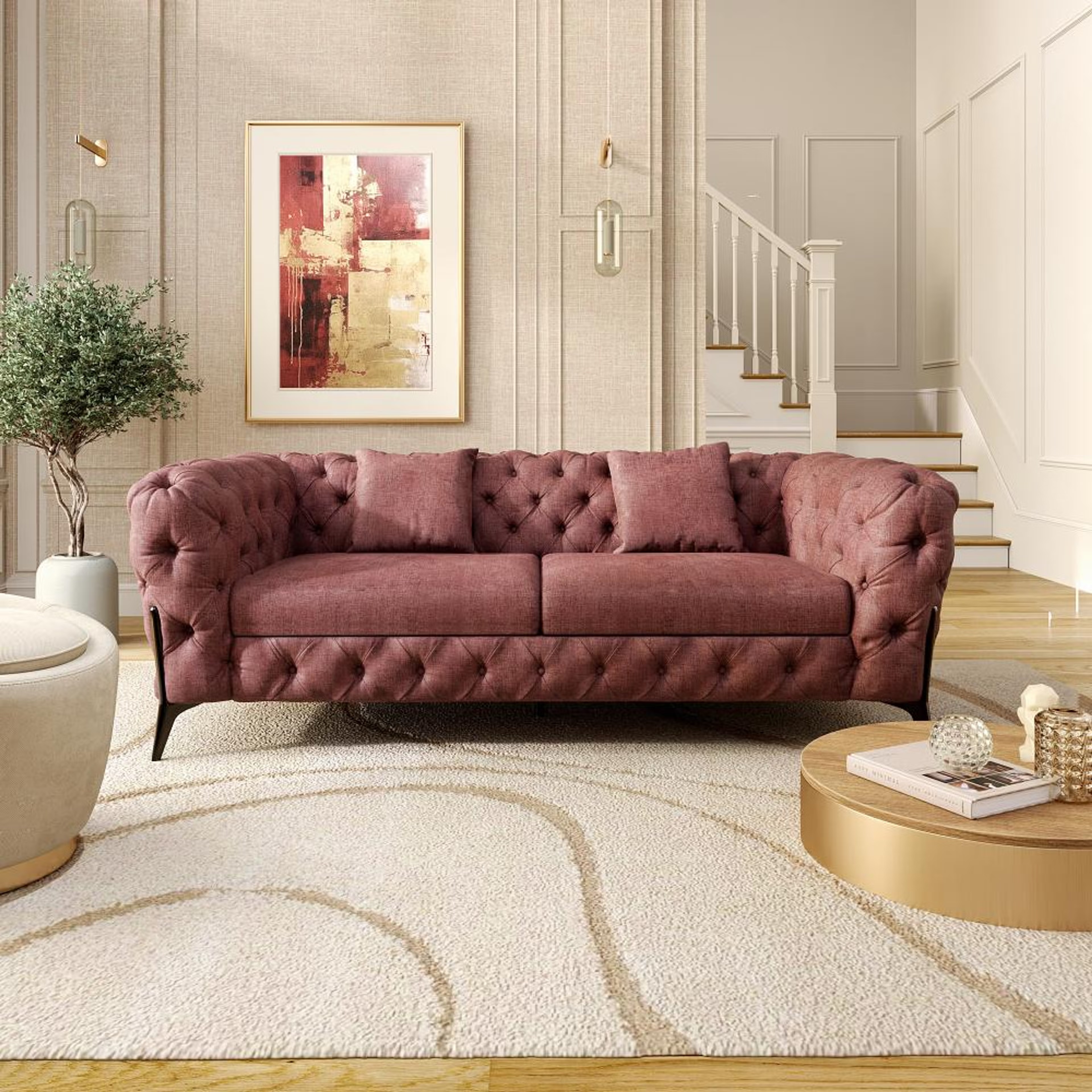 Home 43 Wakefit Capri Sofa - Two Seater Regular, Two Seater, Rose Brown