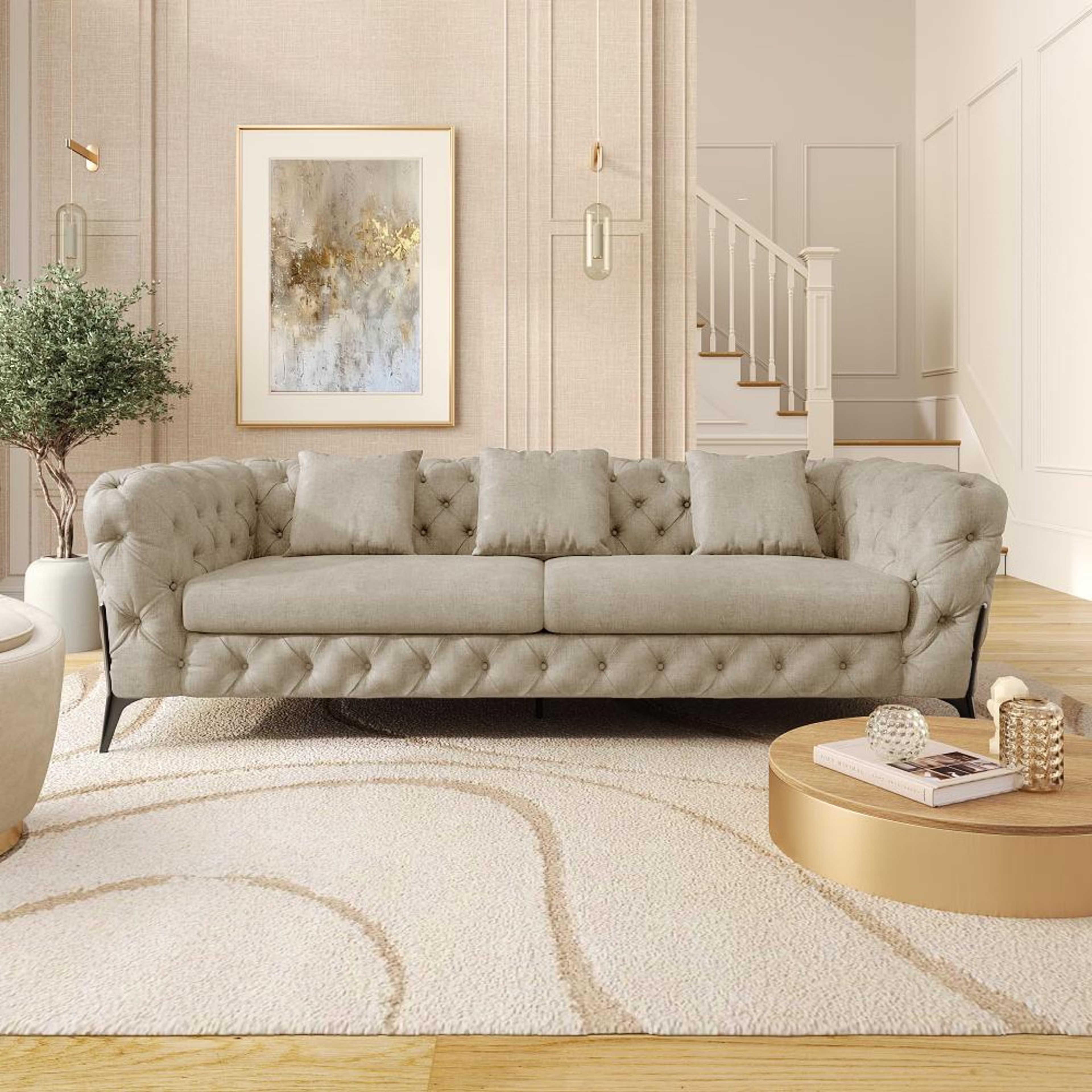 Wakefit Capri Sofa - Three Seater Regular, Three Seater, White