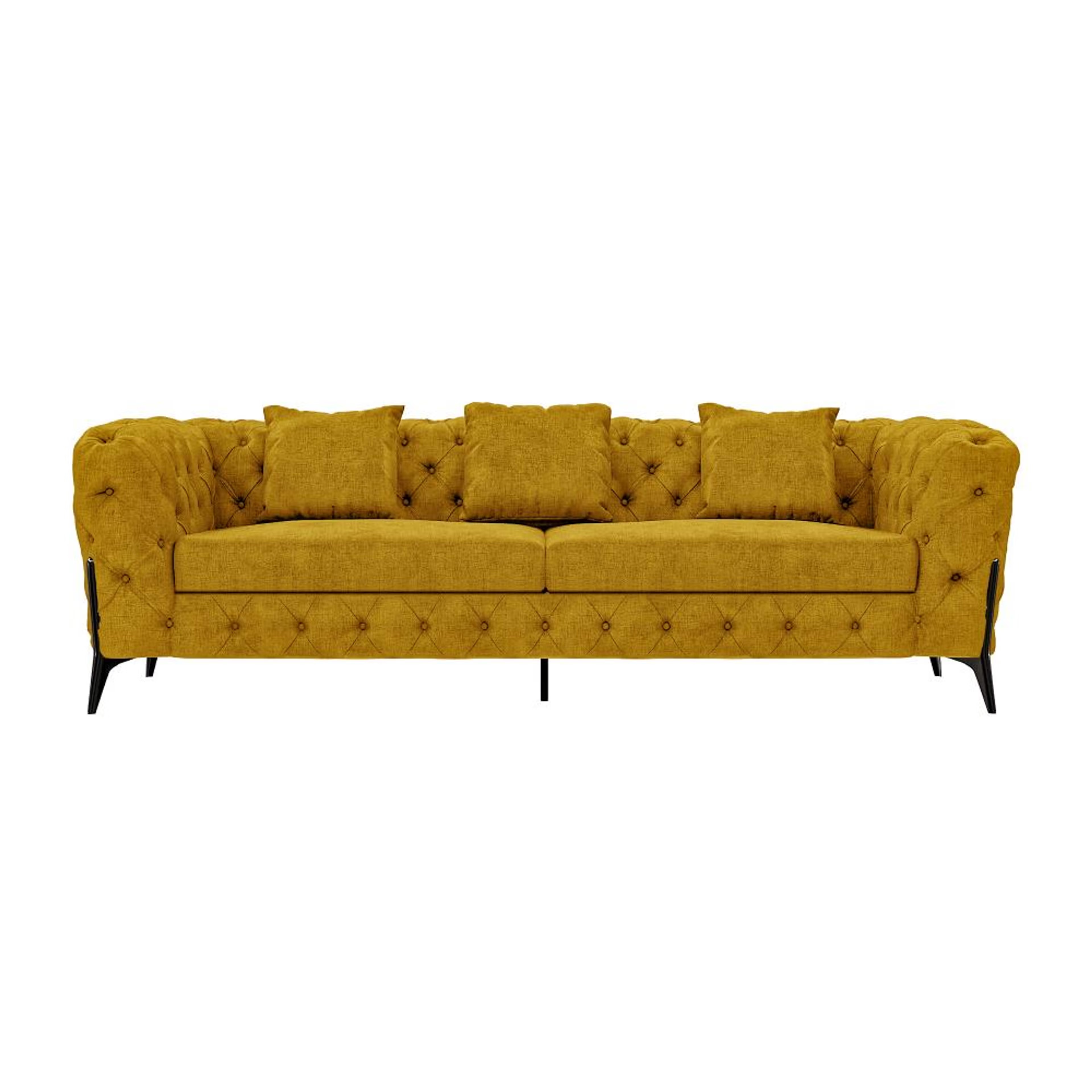 Wakefit Capri Sofa - Three Seater Regular, Three Seater, Yellow 2 Wakefit Capri Sofa - Three Seater Regular, Three Seater, Yellow