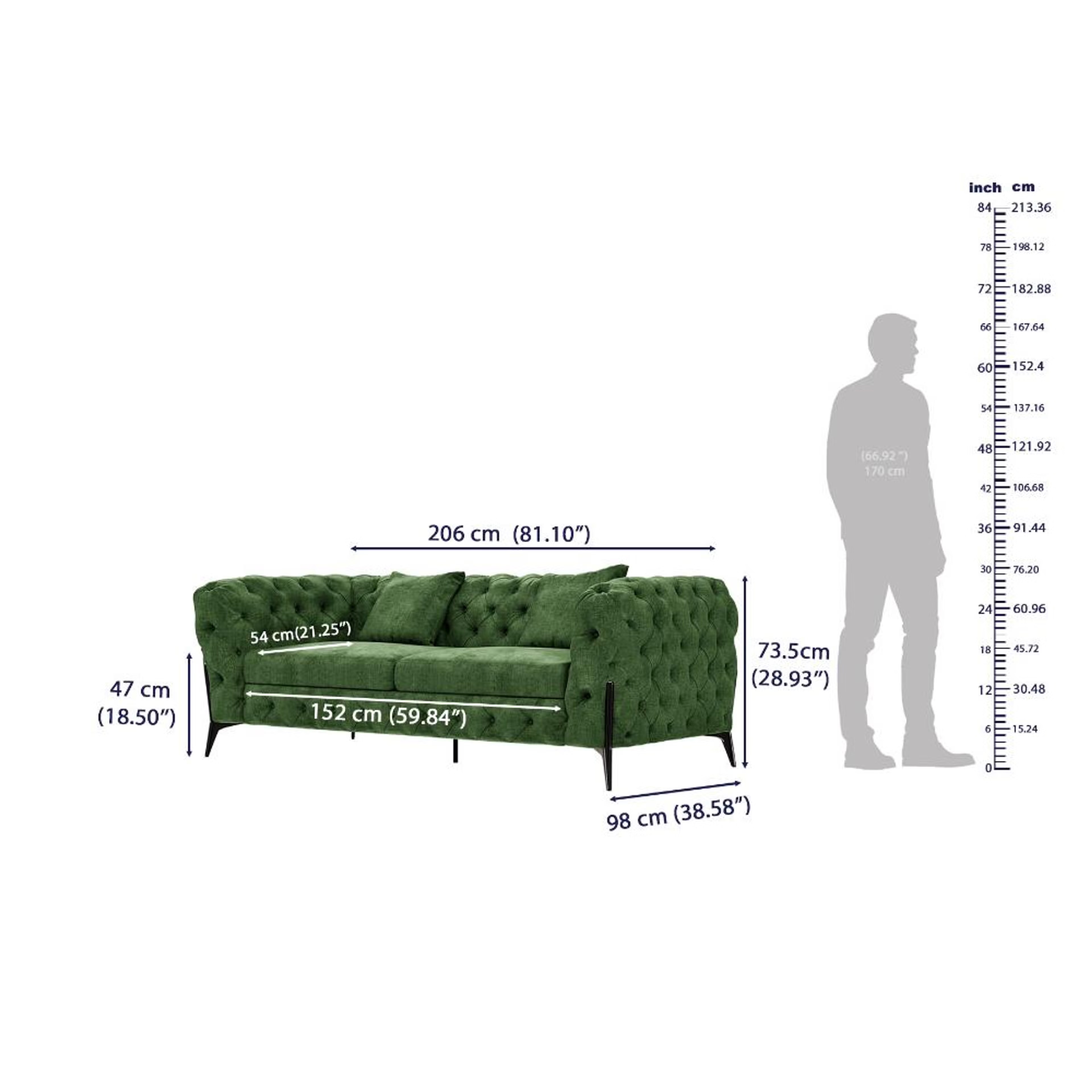 Wakefit Capri Sofa - Two Seater Regular, Two Seater, Green 8 Wakefit Capri Sofa - Two Seater Regular, Two Seater, Green