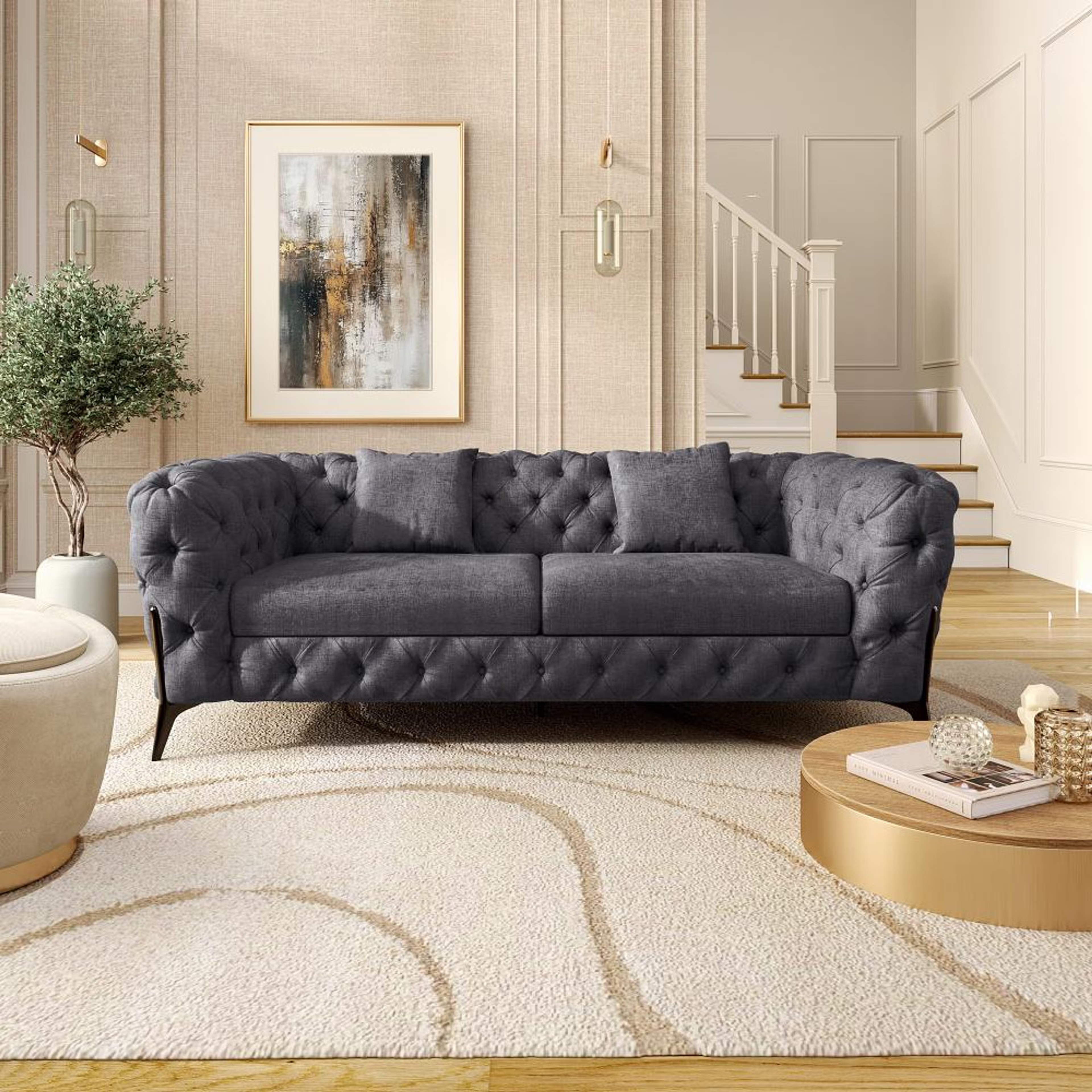 Home 28 Wakefit Capri Sofa - Two Seater Regular, Two Seater, Charcoal Grey
