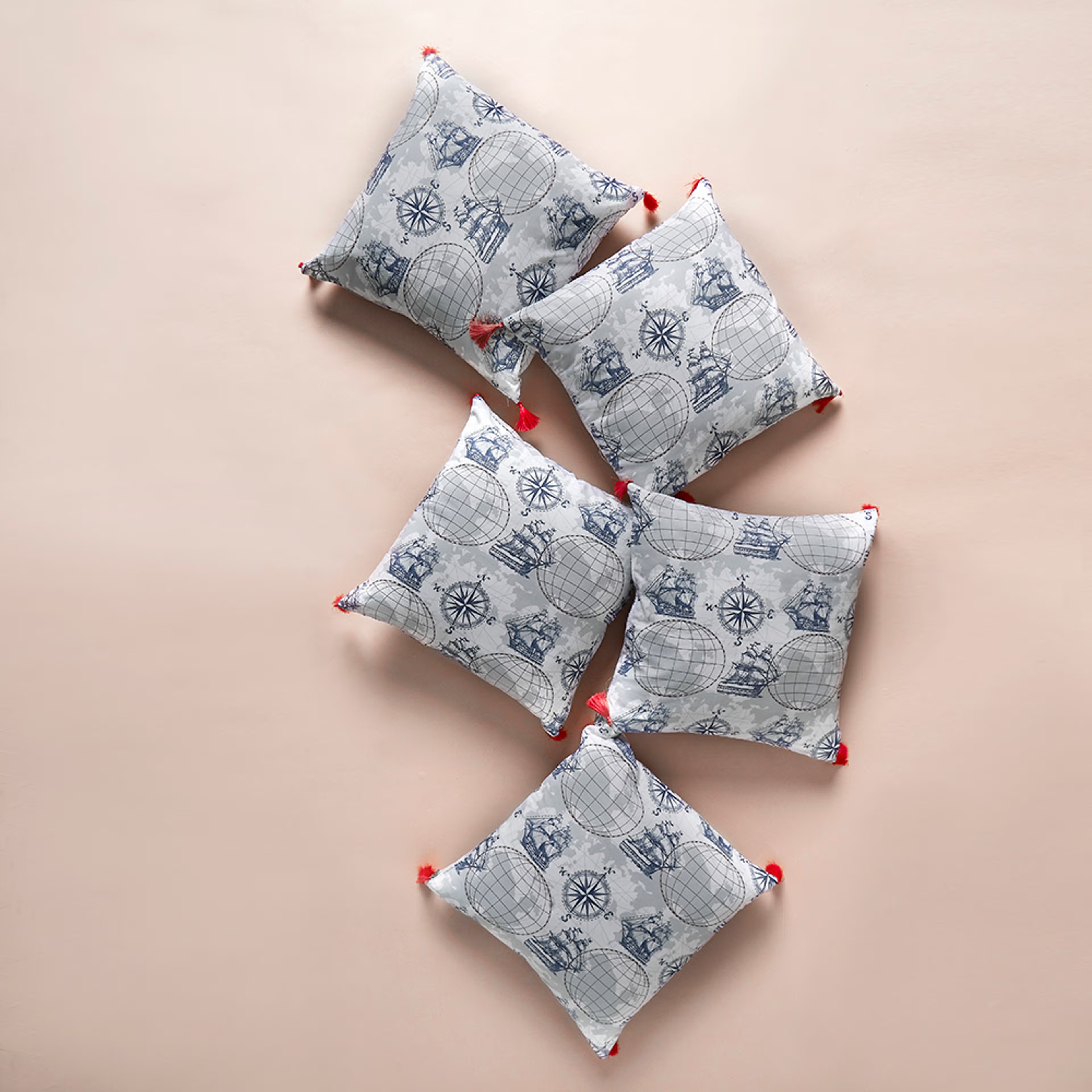 Home 42 Wakefit Cushion Cover Nautical Set of 5, 16x16 Inch 16"x16\