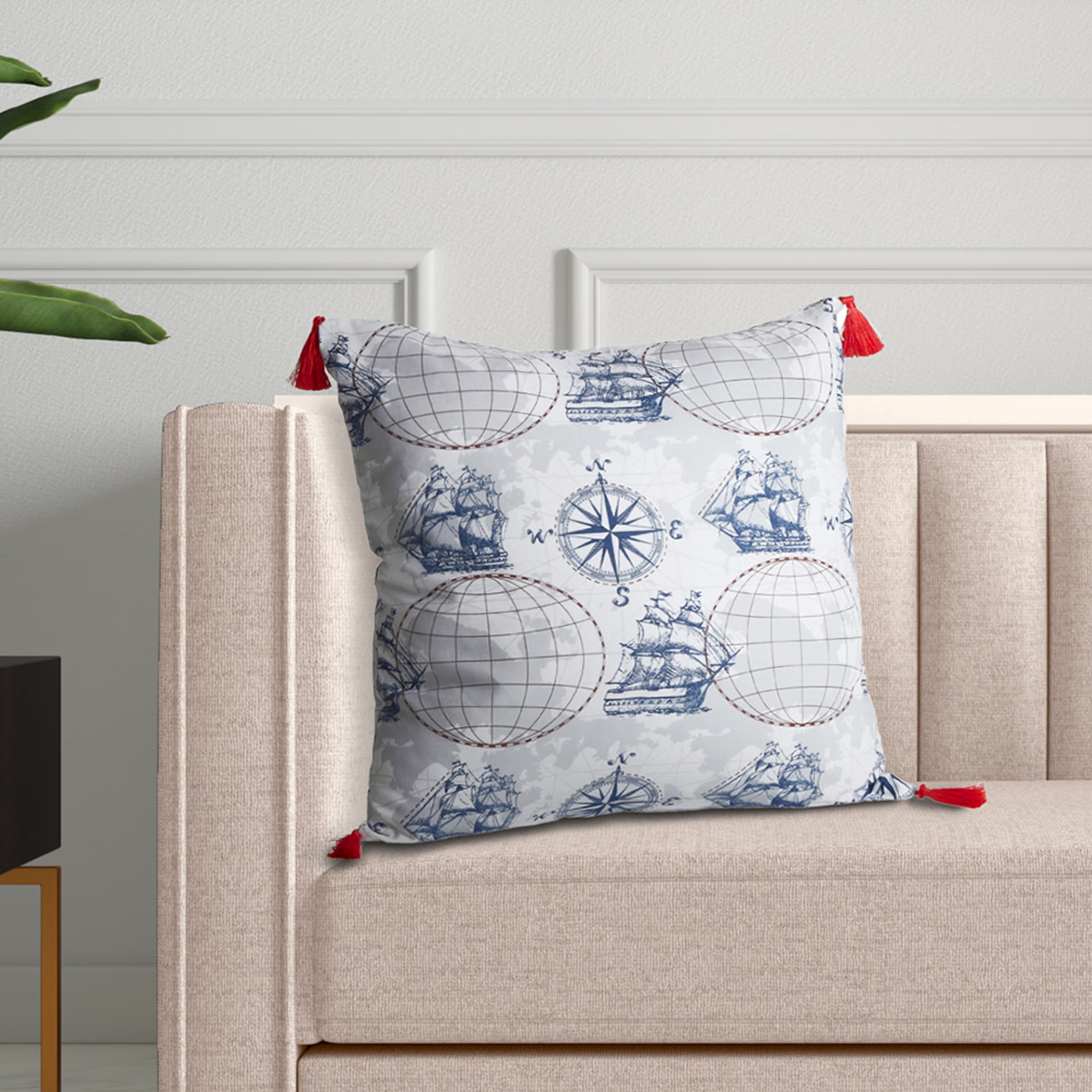 Home 43 Wakefit Cushion Cover Nautical Set of 5, 16x16 Inch 16"x16\
