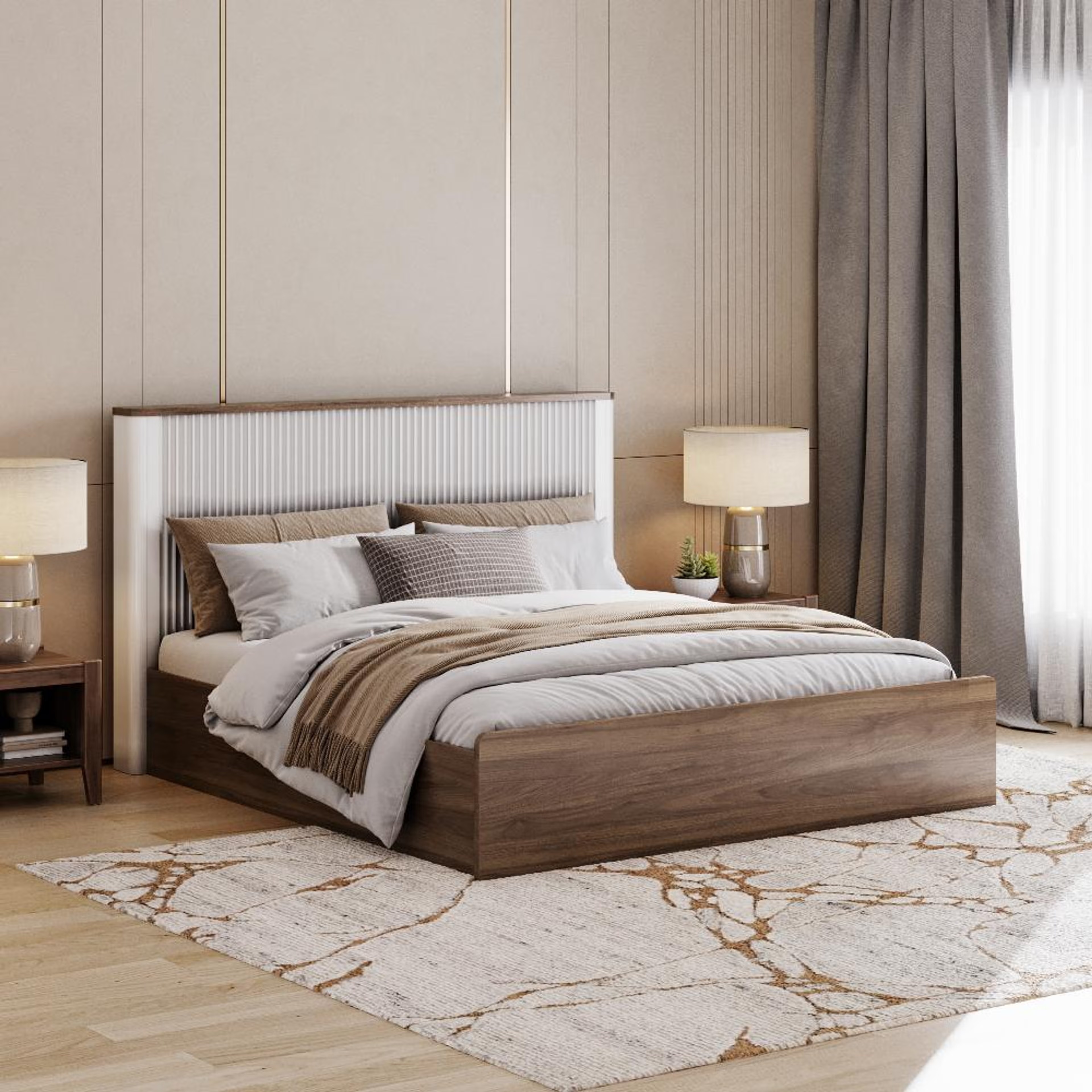 Wakefit Nix King Size Storage Engineered Wood Bed King - 78" x 72\