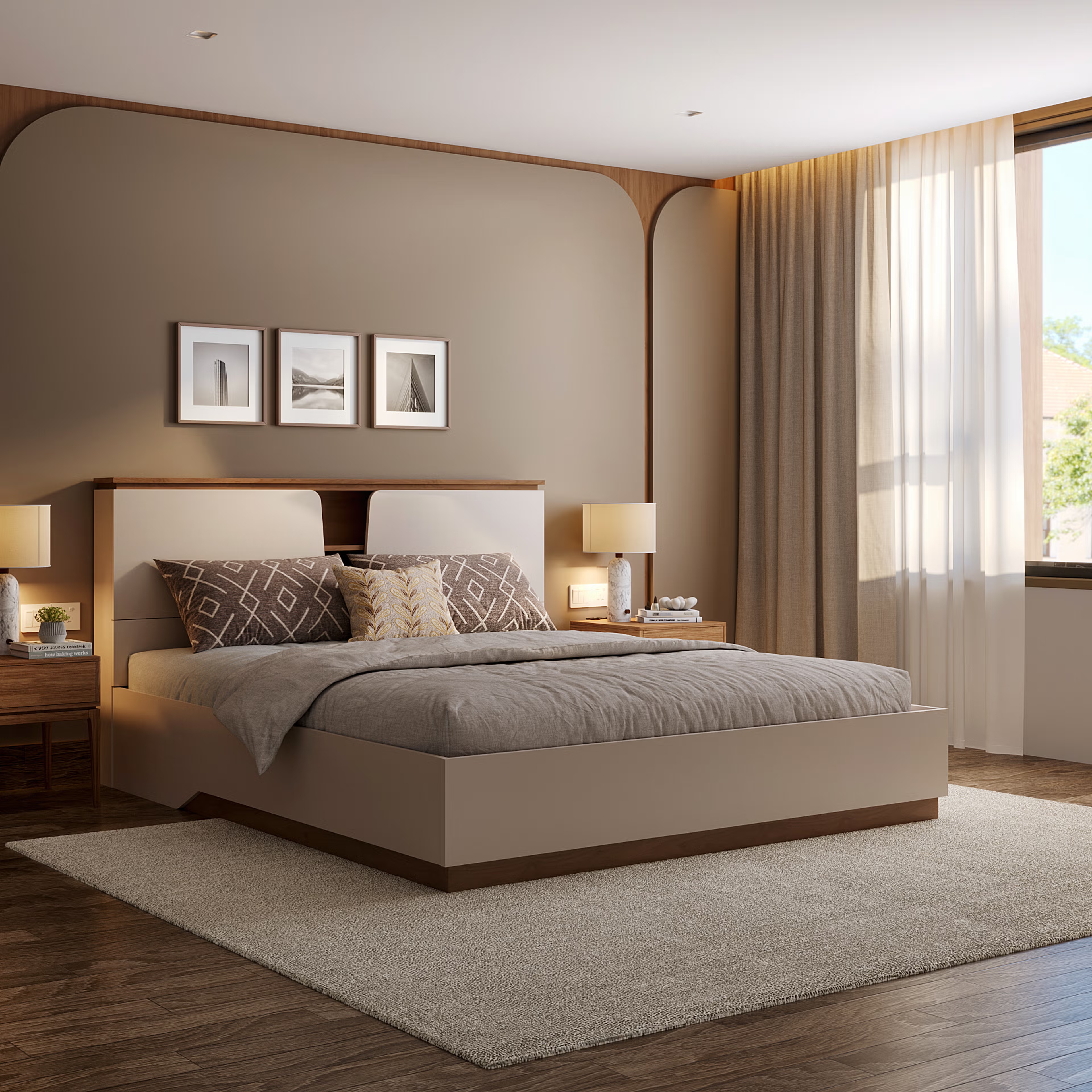 Wakefit Kora King Engineered Wood Bed with Storage King - 78" x 72\