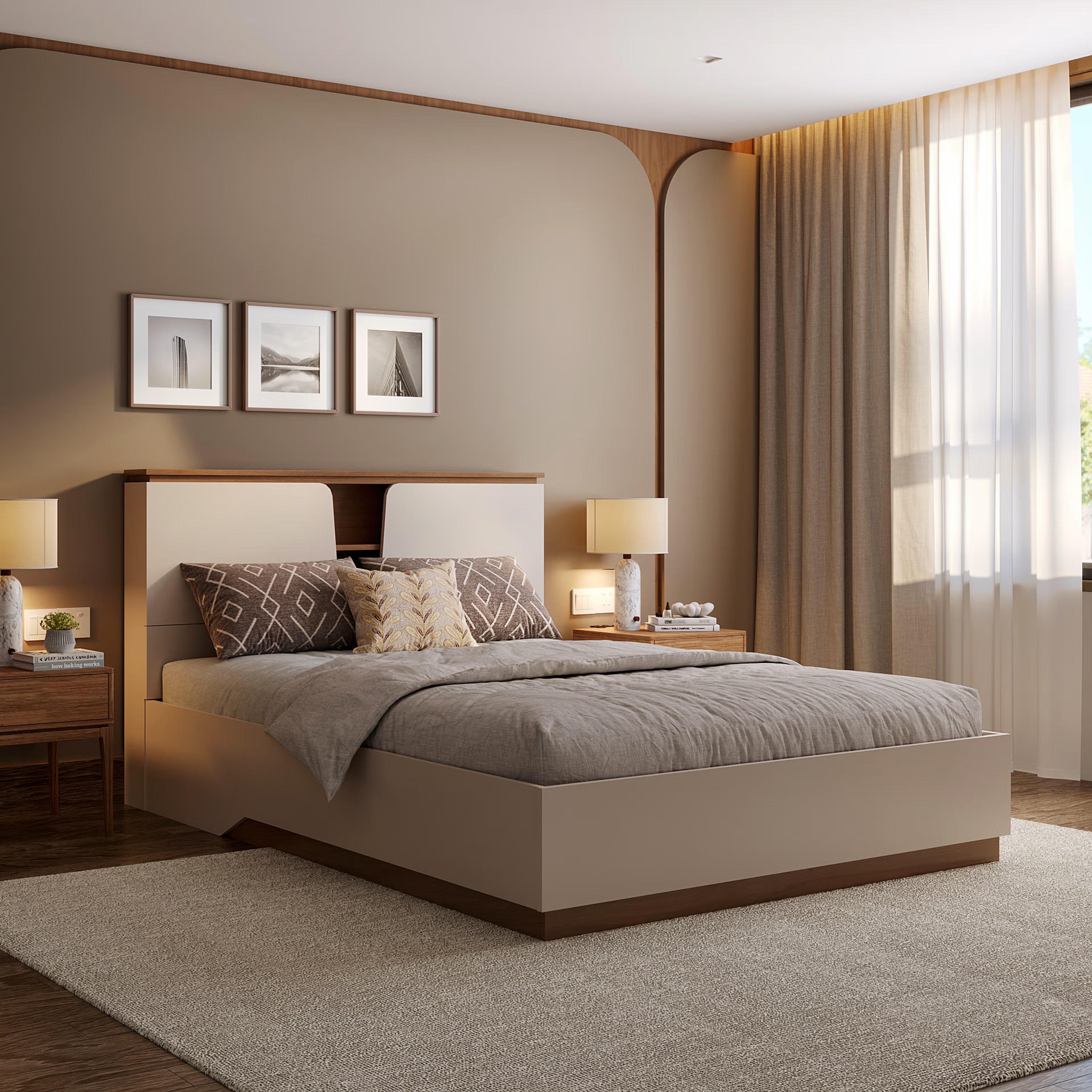 Wakefit Kora Queen Engineered Wood Bed with Storage Queen - 78" x 60\