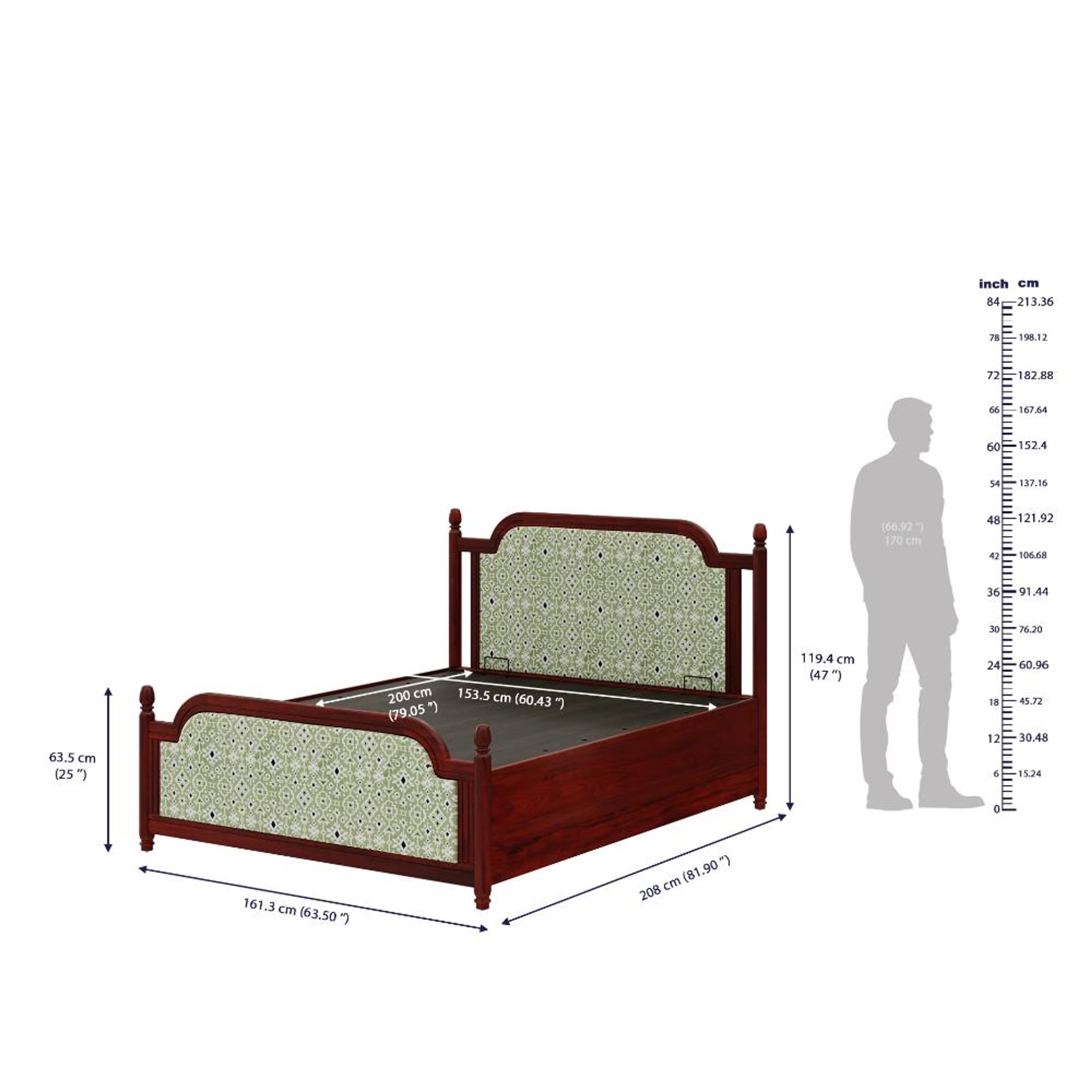 Wakefit Svapiti Queen Hydraulic Storage Teak Wood Bed Queen - 78" x 60 8 Wakefit Svapiti Queen Hydraulic Storage Teak Wood Bed Queen - 78" x 60\