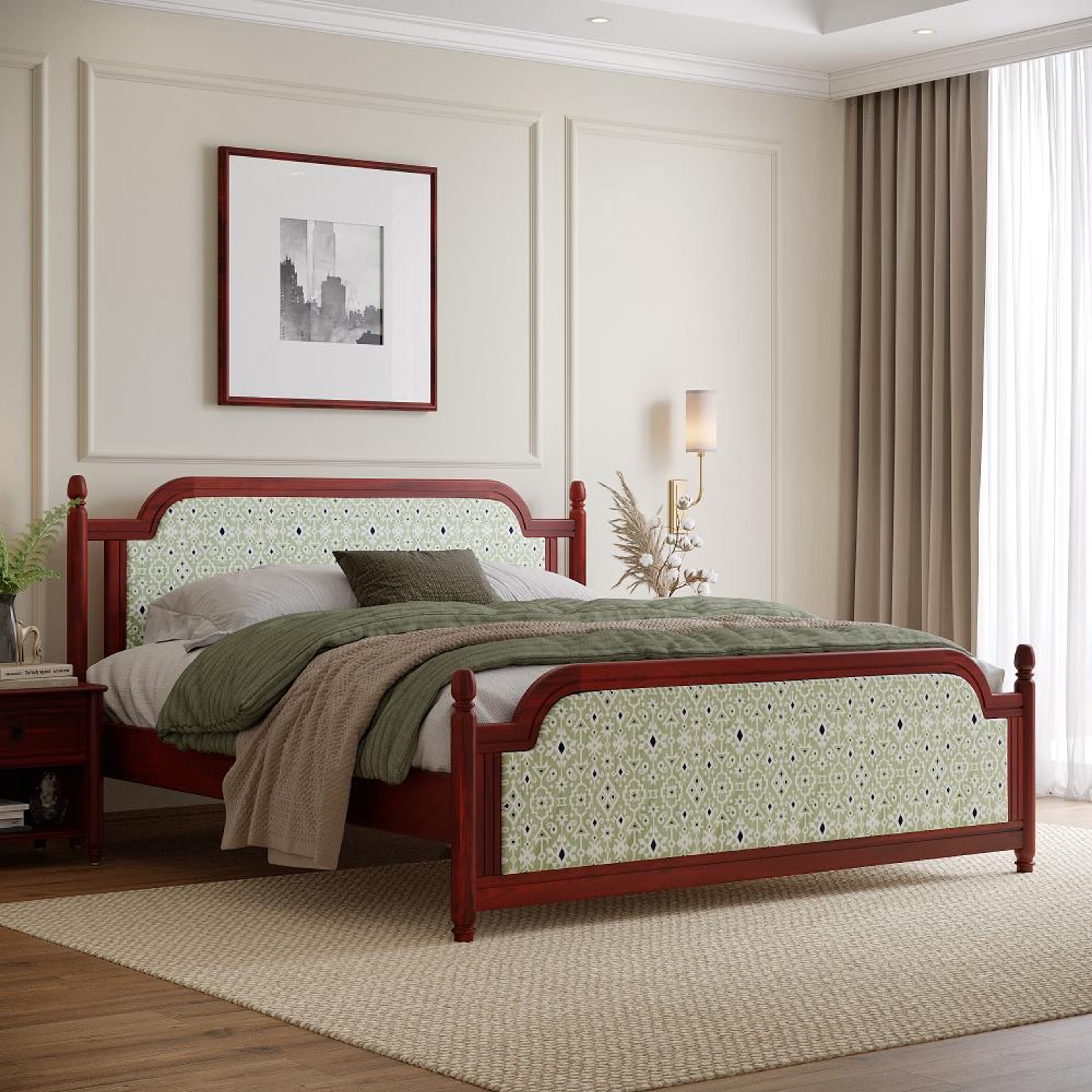 Wakefit Svapiti King Non Storage Teak Wood Bed King - 78" x 72\