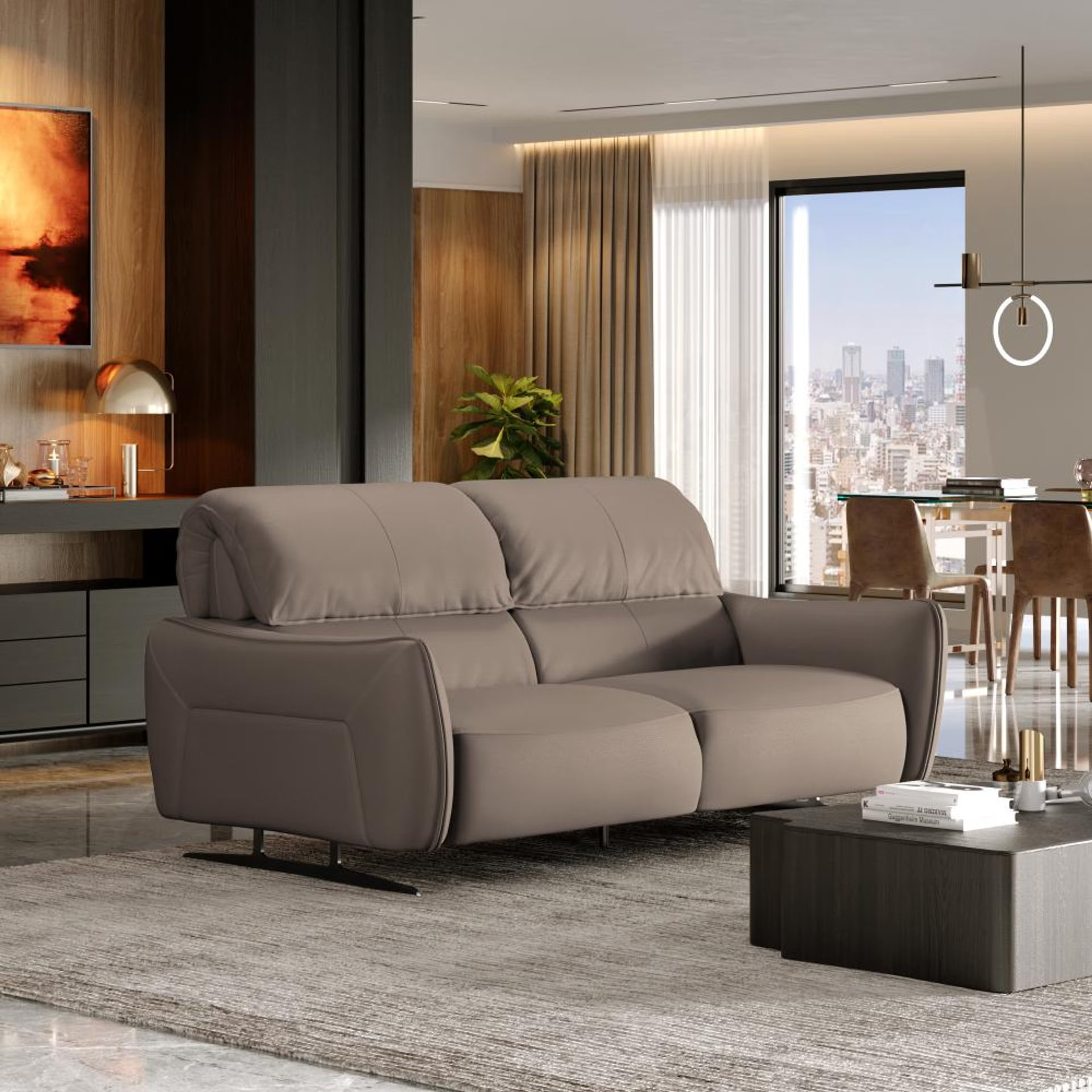 Wakefit Crete Sofa Without Motion - Three Seater Regular, Without Motion, 3 Seater, Grey