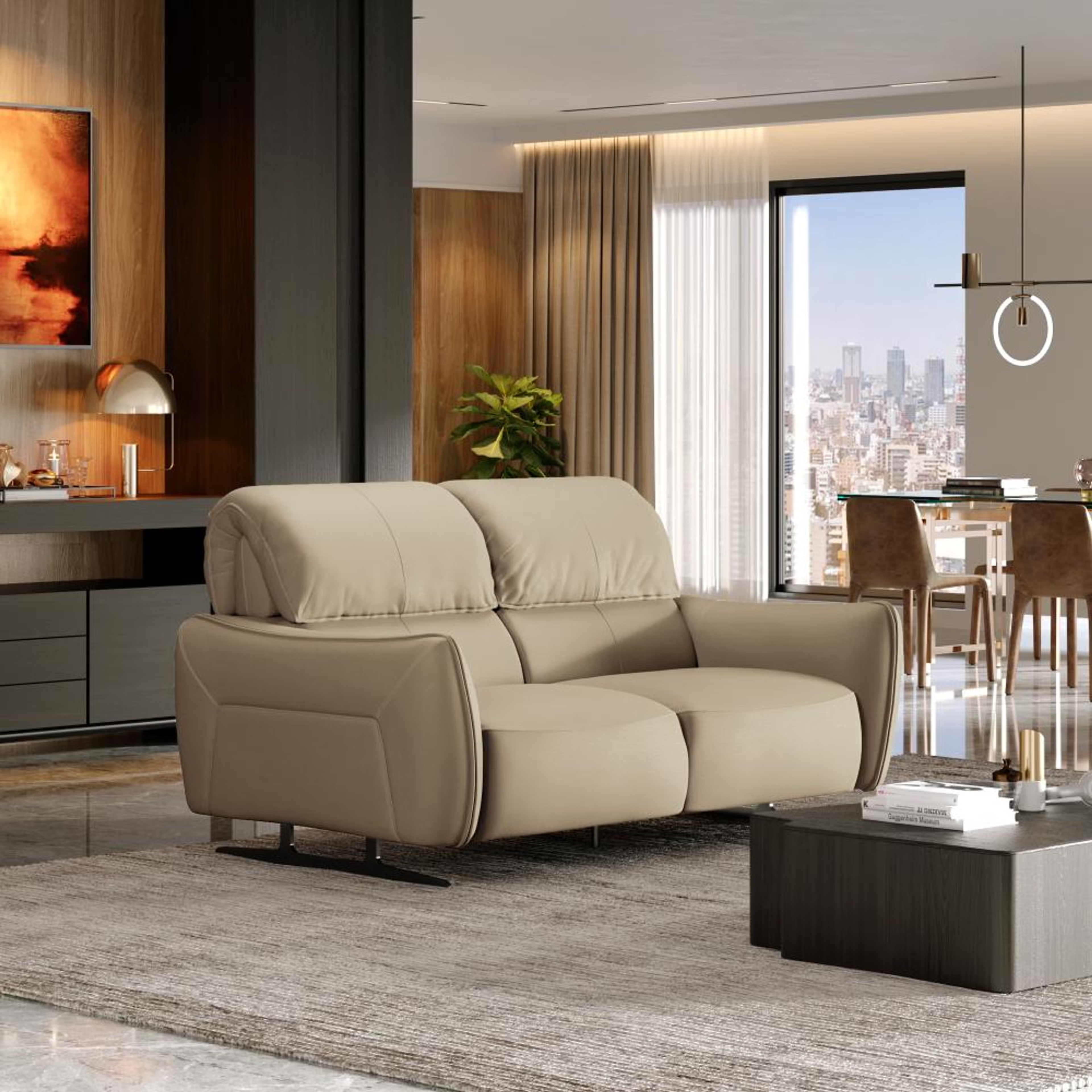 Home 38 Wakefit Crete Sofa Without Motion - Two Seater Regular, Without Motion, 2 Seater, Beige
