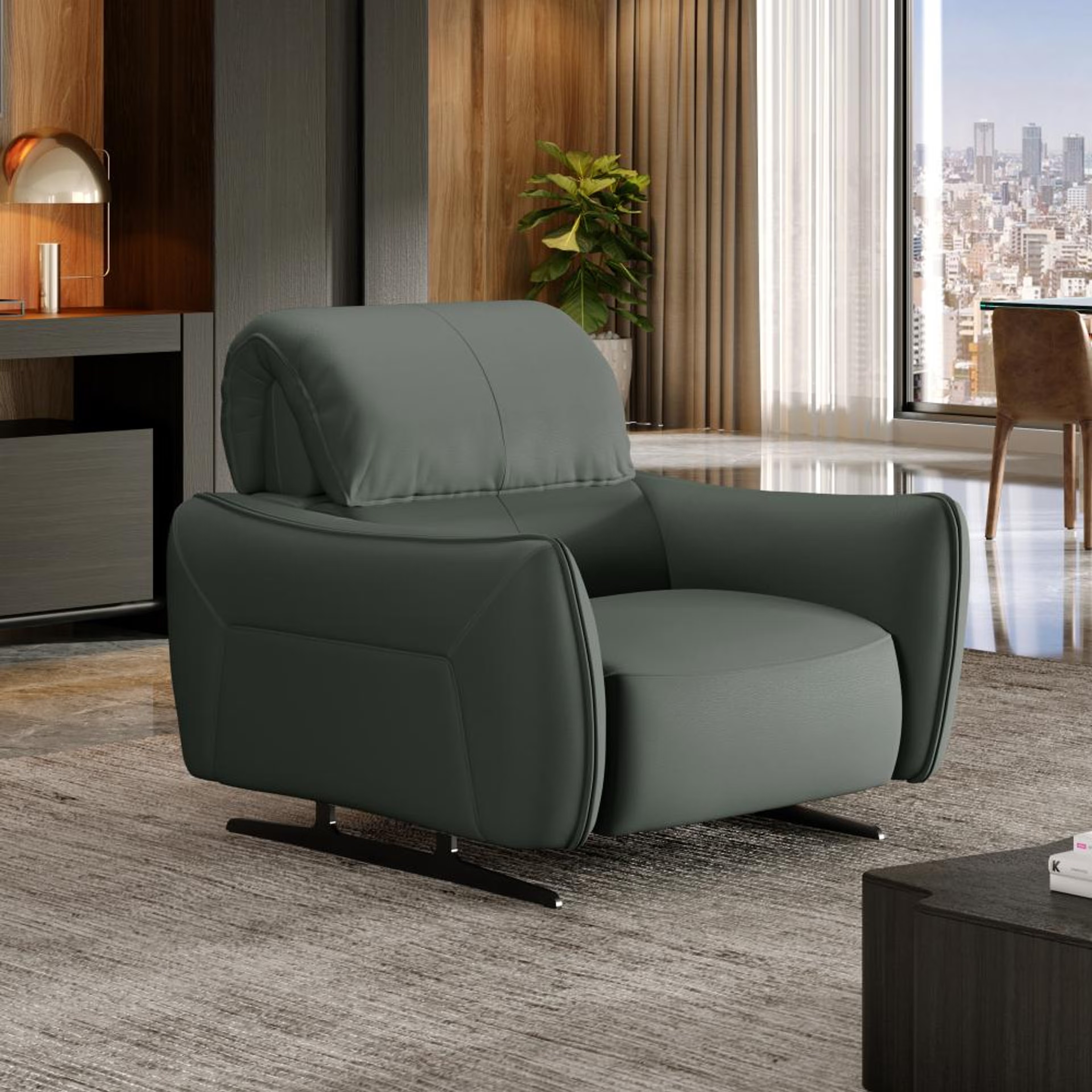 Wakefit Crete Sofa Without Motion - One Seater Regular, Without Motion, 1 Seater, Forest Green