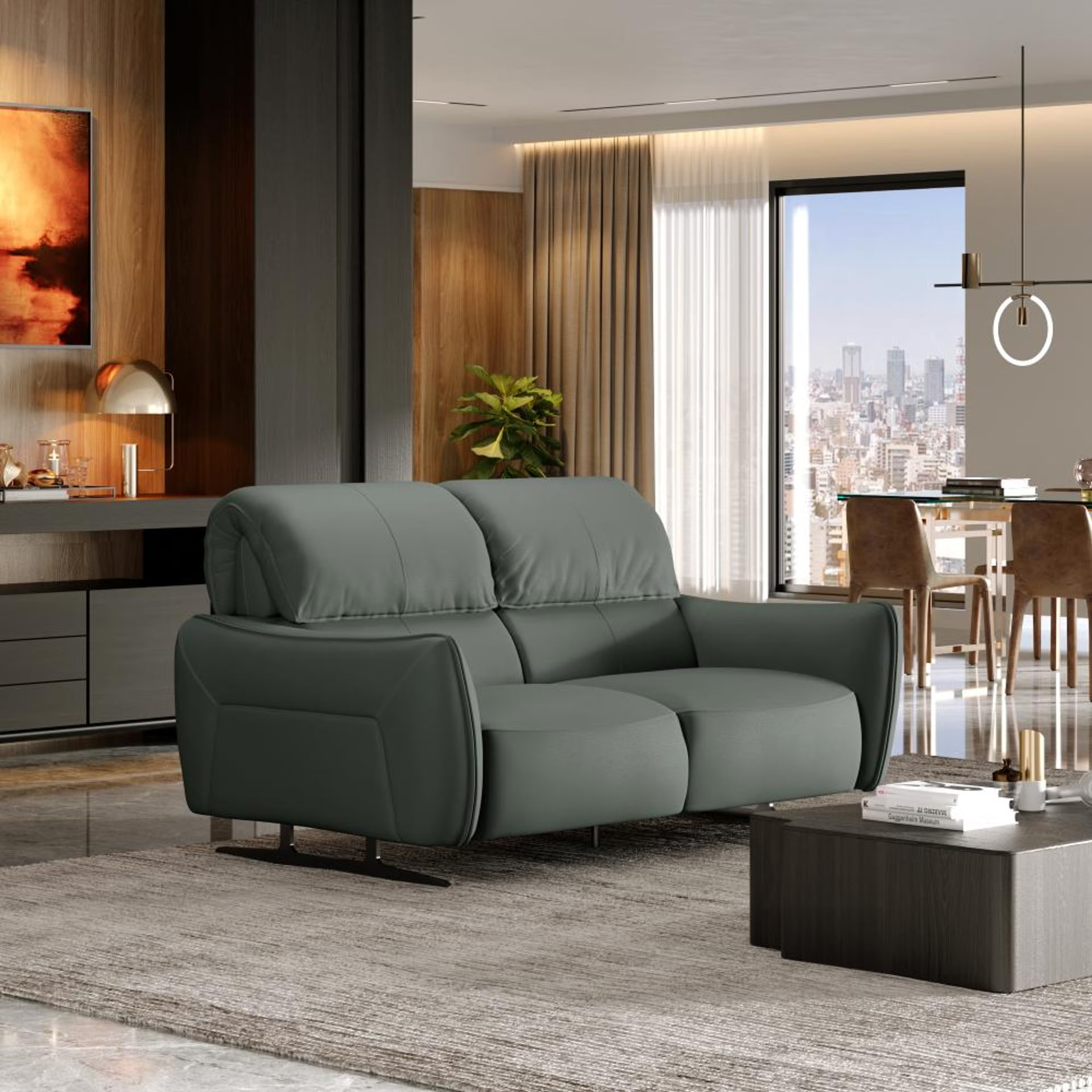 Wakefit Crete Sofa Without Motion - Two Seater Regular, Without Motion, 2 Seater, Forest Green