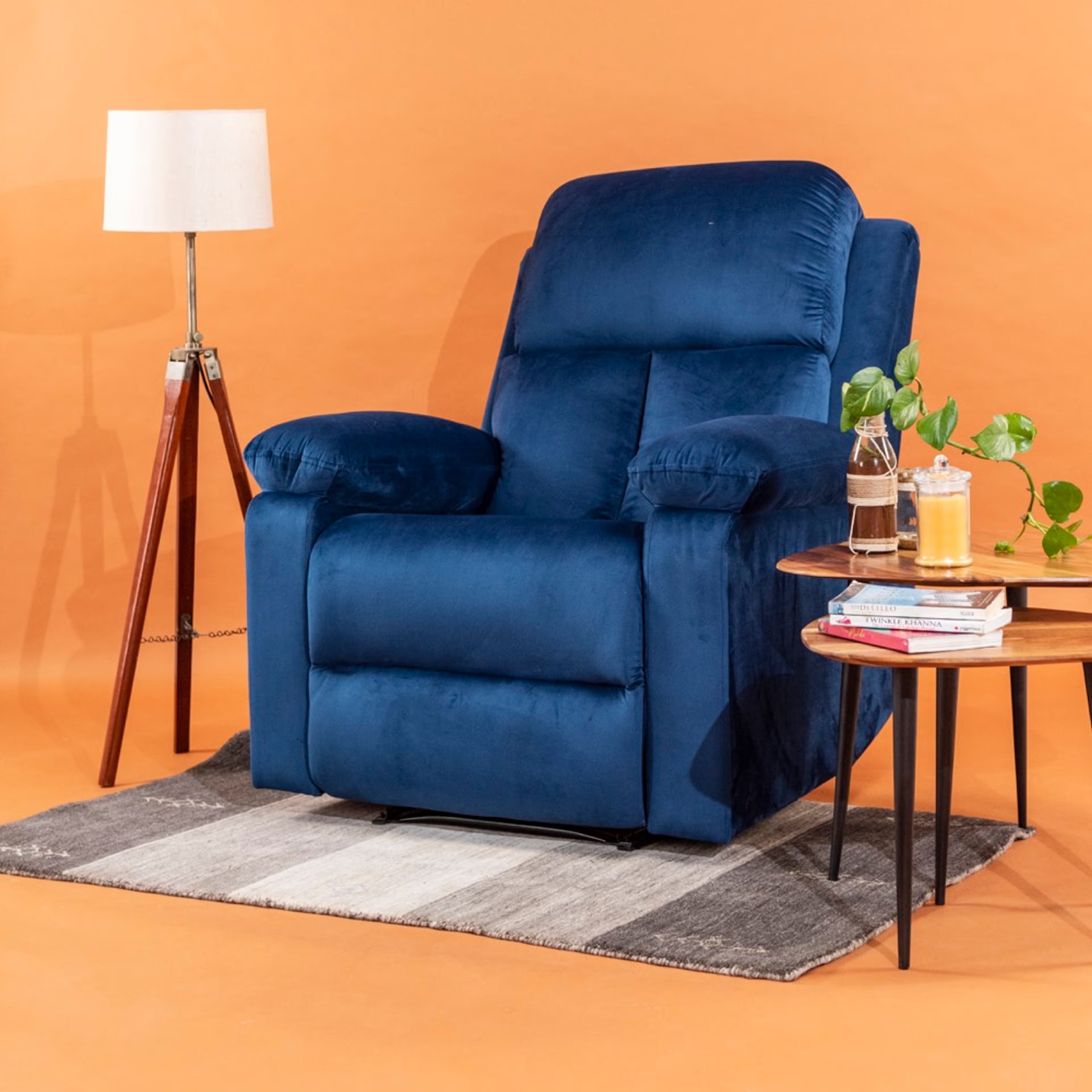 Wakefit Stargazer Recliner - 1 Seater - Blue Manual, Regular, 1 Seater, Blue