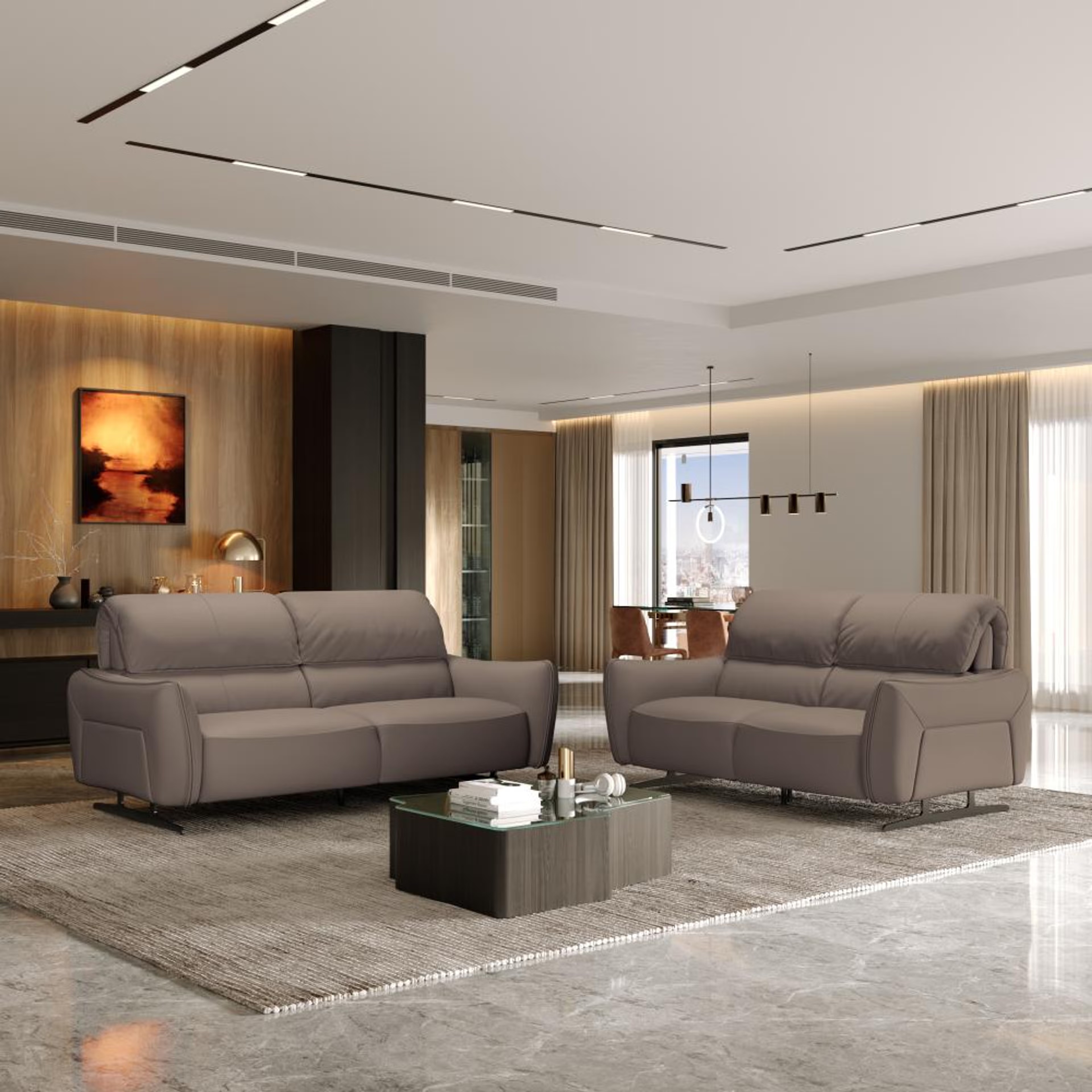 Wakefit Crete Sofa Without Motion Set (3+2) Seater Regular, Without Motion, Set (3+2), Grey