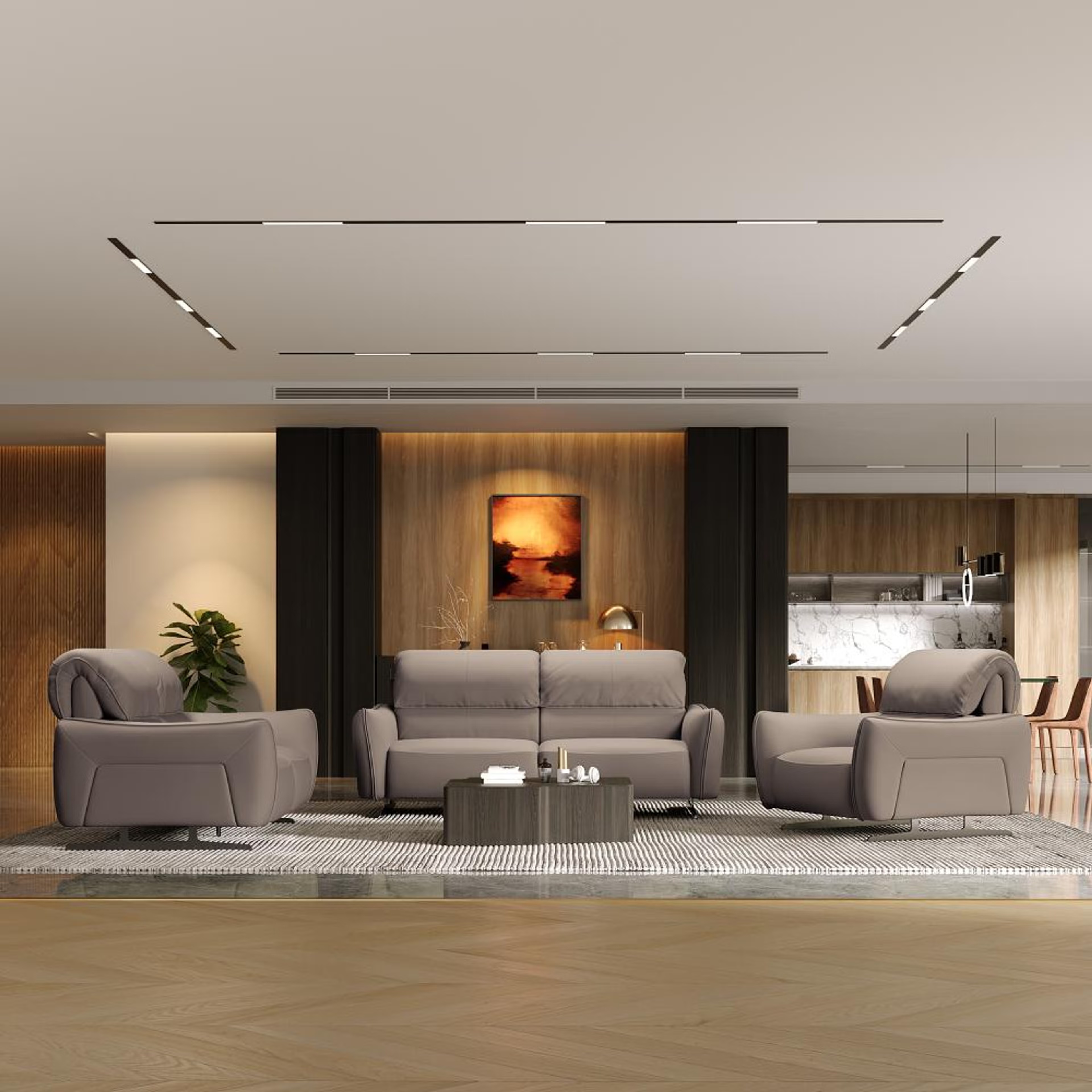 Wakefit Crete Sofa Without Motion Set (3+2+1) Seater Regular, Without Motion, 3+2+1, Grey