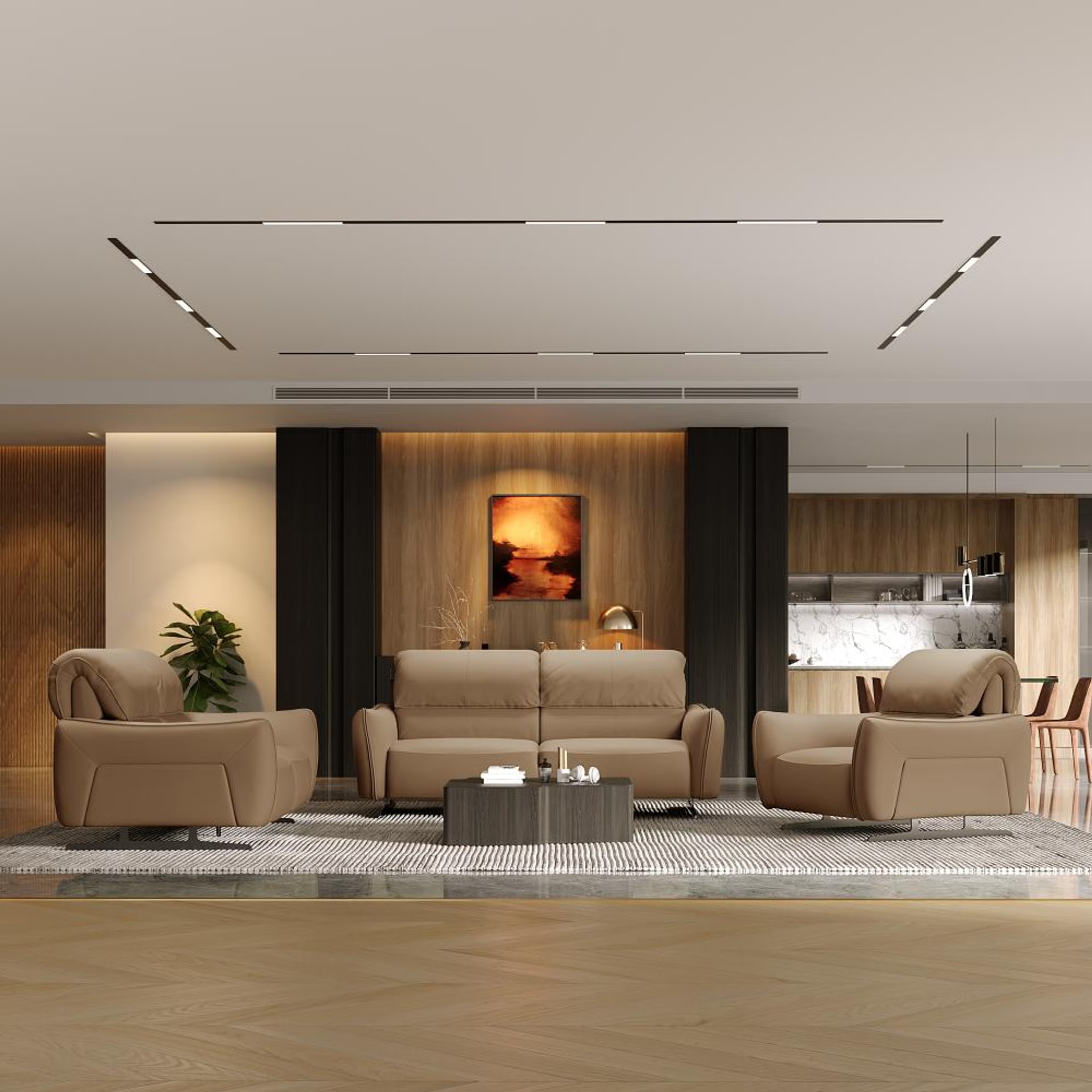 Home 33 Wakefit Crete Sofa Without Motion Set (3+2+1) Seater Regular, Without Motion, 3+2+1, Cappuccino