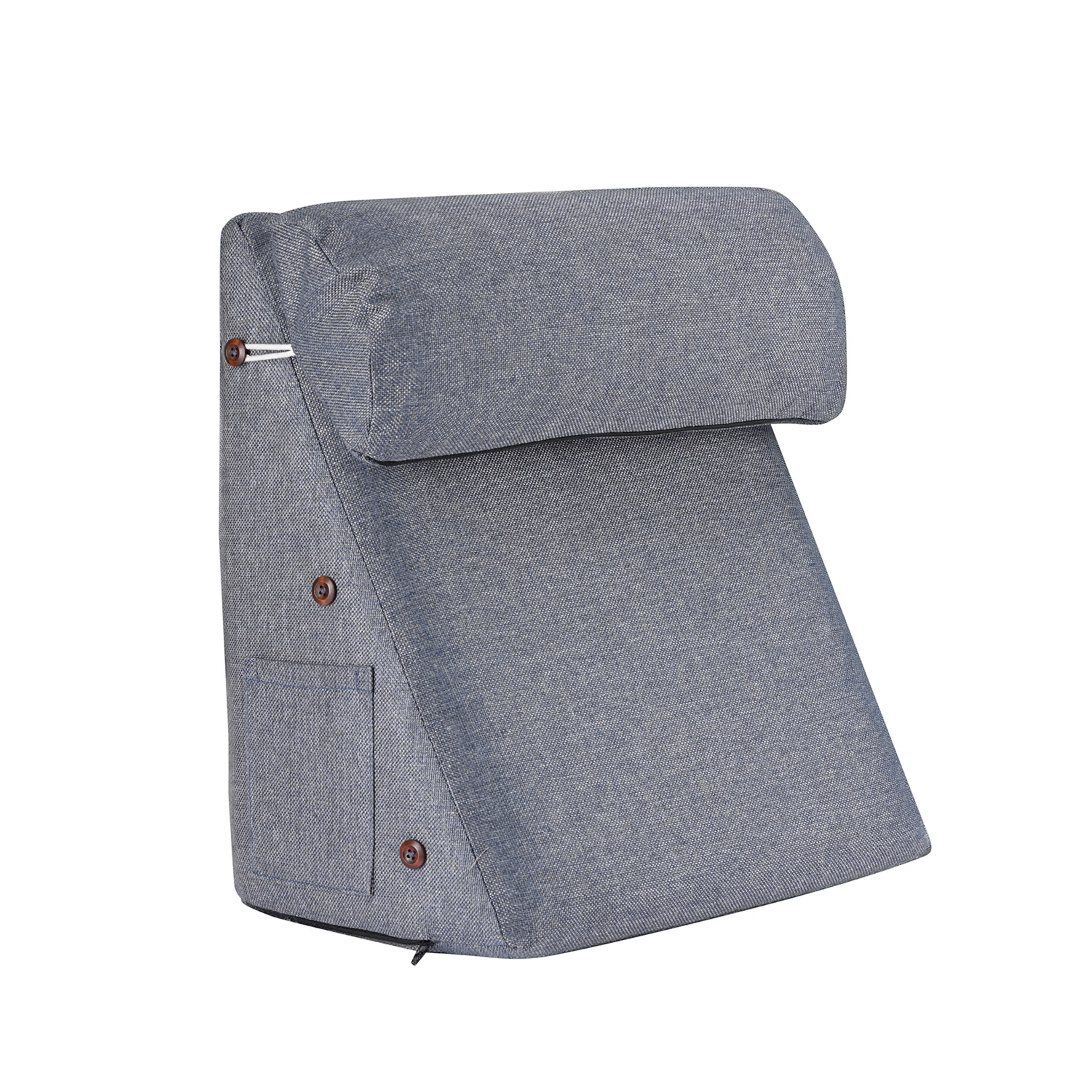 Adjustable Wedge Pillow | Prevents Acid Reflux & Snoring | Made of Memory Foam with Adjustable Micro fiber for Neck and Back support| Soft Washable Cover | Blue AdjustableÂ WedgeÂ Pillow, Blue