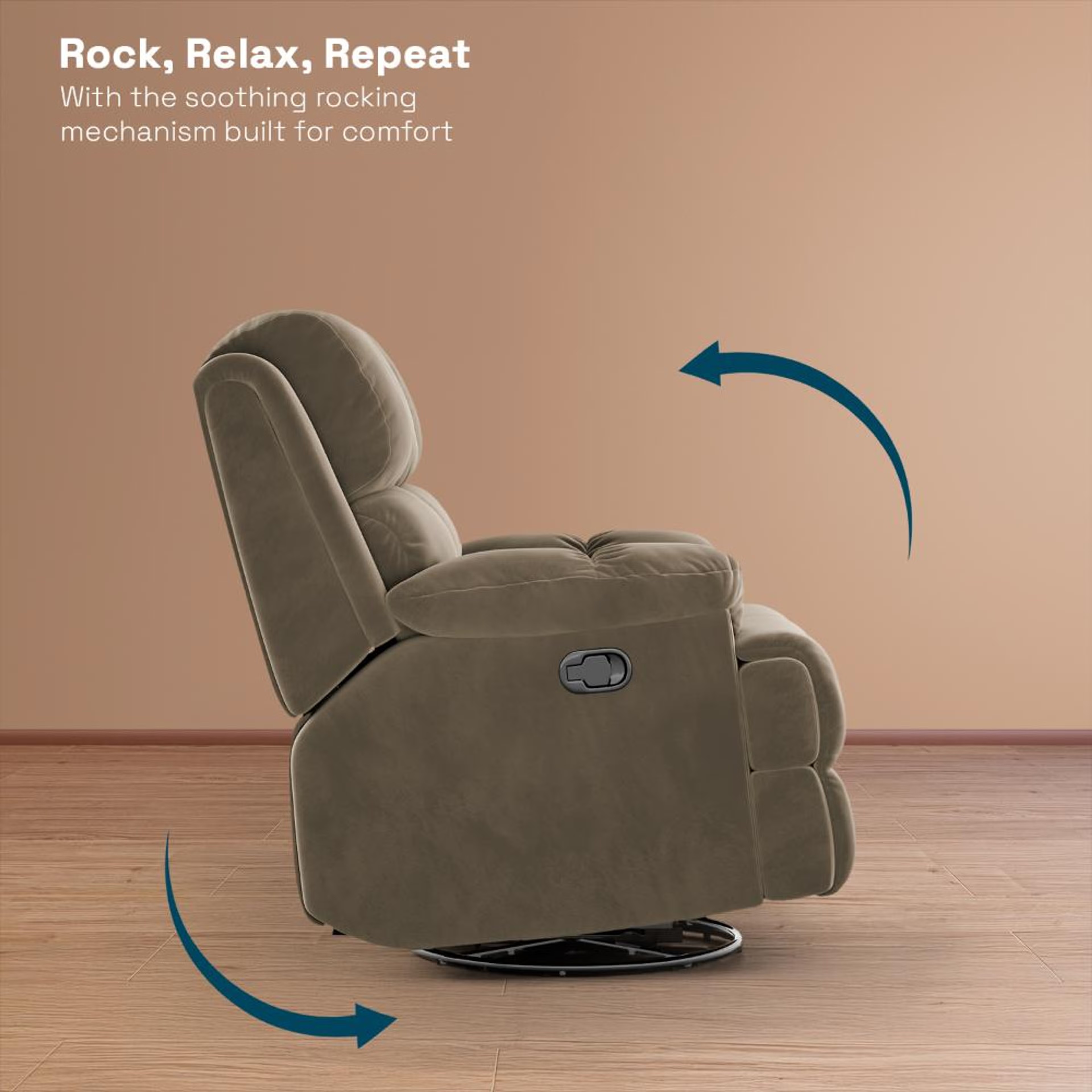 Wakefit Virelia Rocking & Revolving Recliner - Single Seater Manual, Regular, Revolving, Stone 5 Wakefit Virelia Rocking & Revolving Recliner - Single Seater Manual, Regular, Revolving, Stone