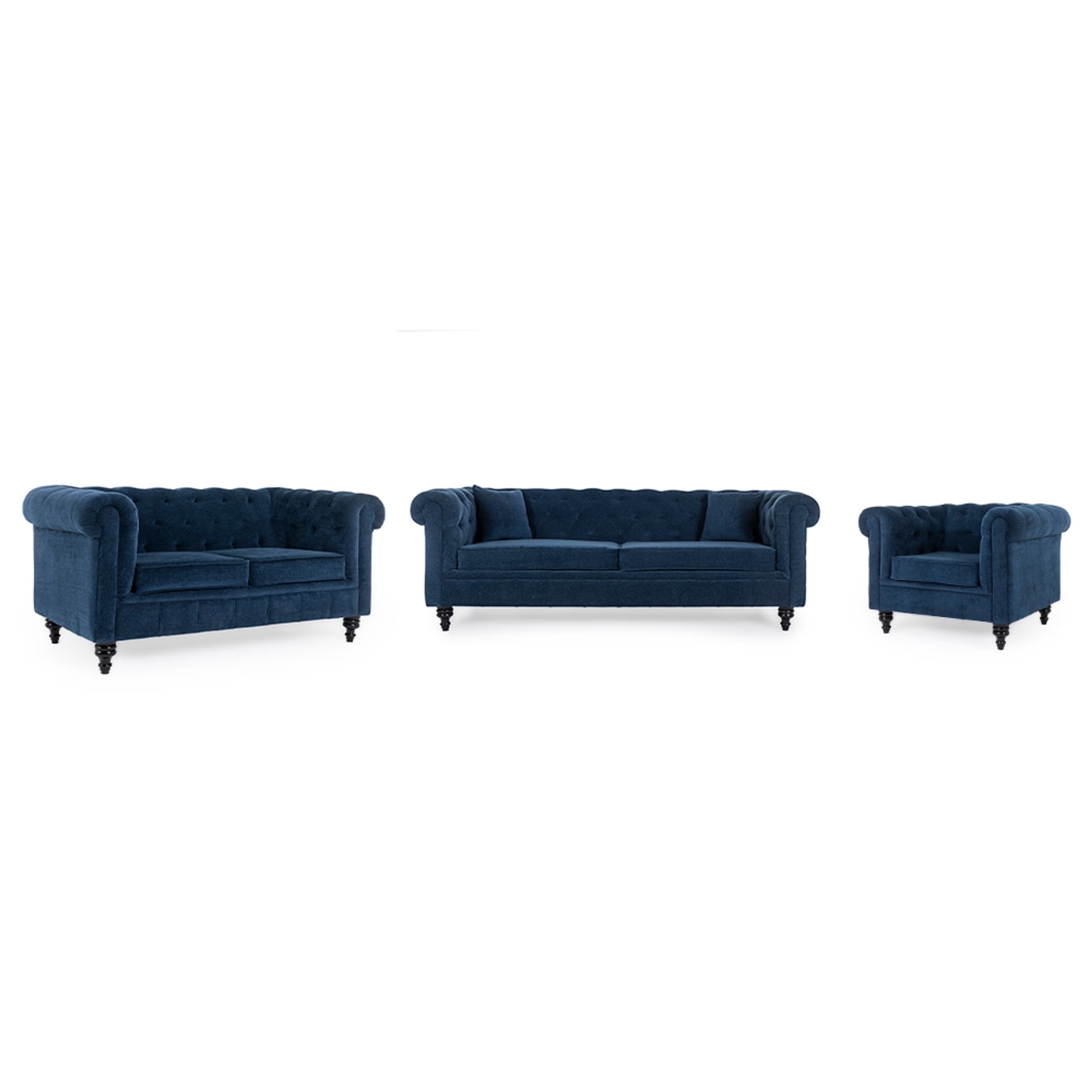 Home 31 Wakefit Havana Sofa Set (3+2+1) Cobalt Blue 3 Seater + 2 Seater + 1 Seater, Cobalt Blue