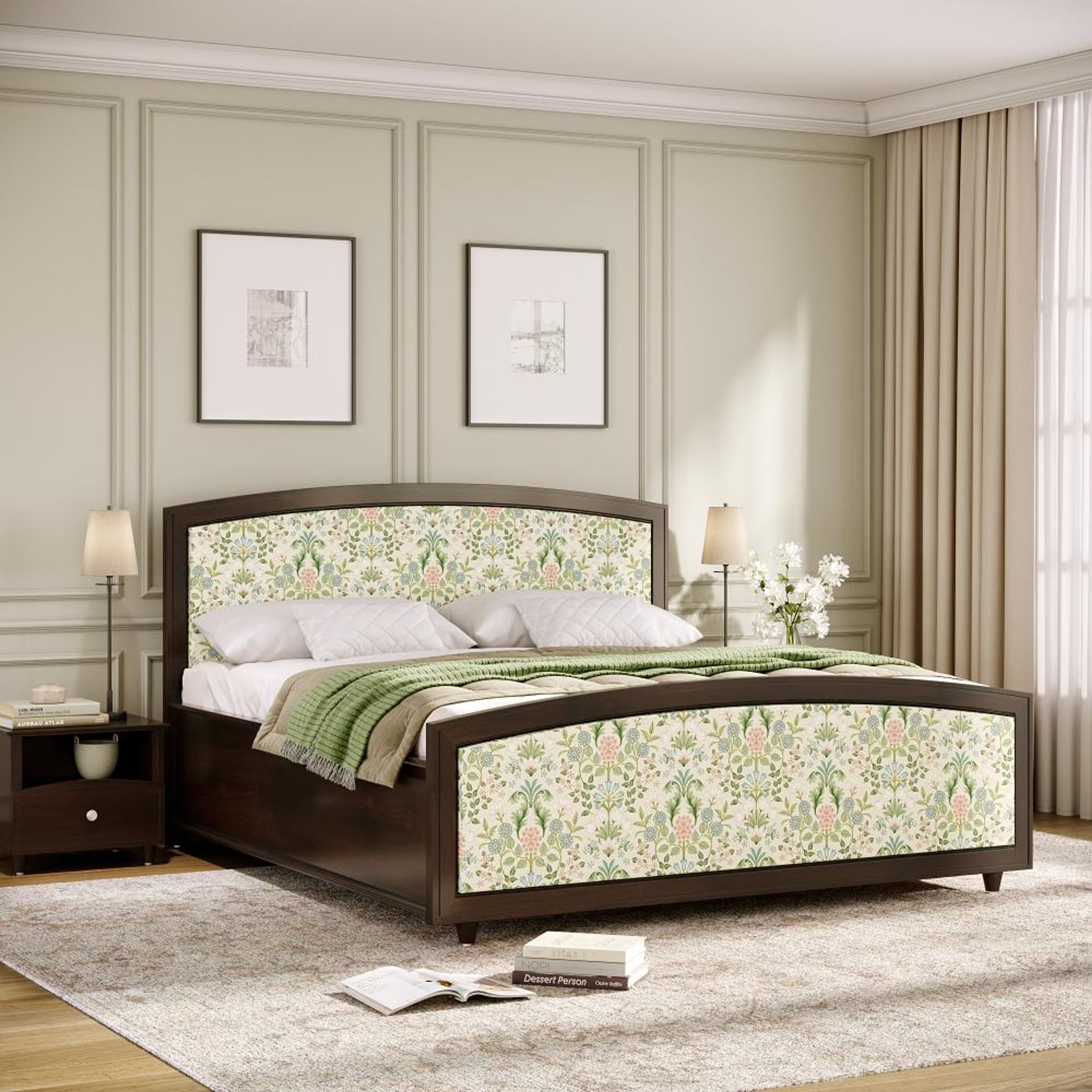 Home 28 Ved King Storage Teak Wood Bed King - 78" x 72\
